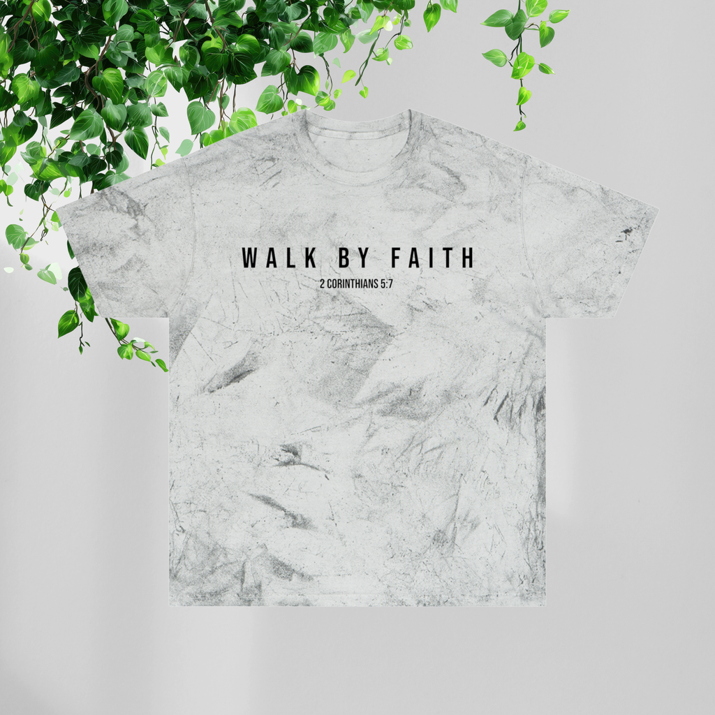 Walk By Faith Color Blast T-Shirt — Women's Tie-Dye Christian Tee | 2 Corinthians 5:7