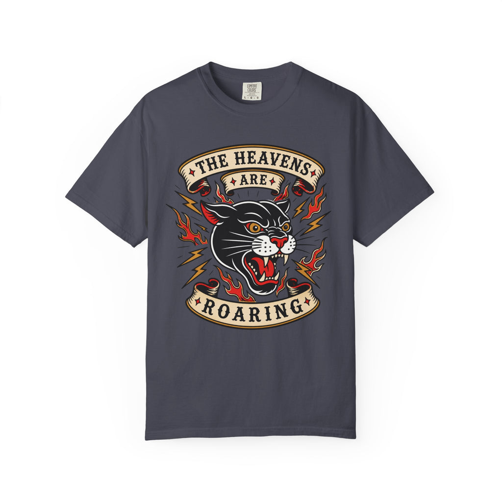 The Heavens Are Roaring Tee — American Traditional Tattoo Panther Jeremiah 10:13 Comfort Colors T-Shirt