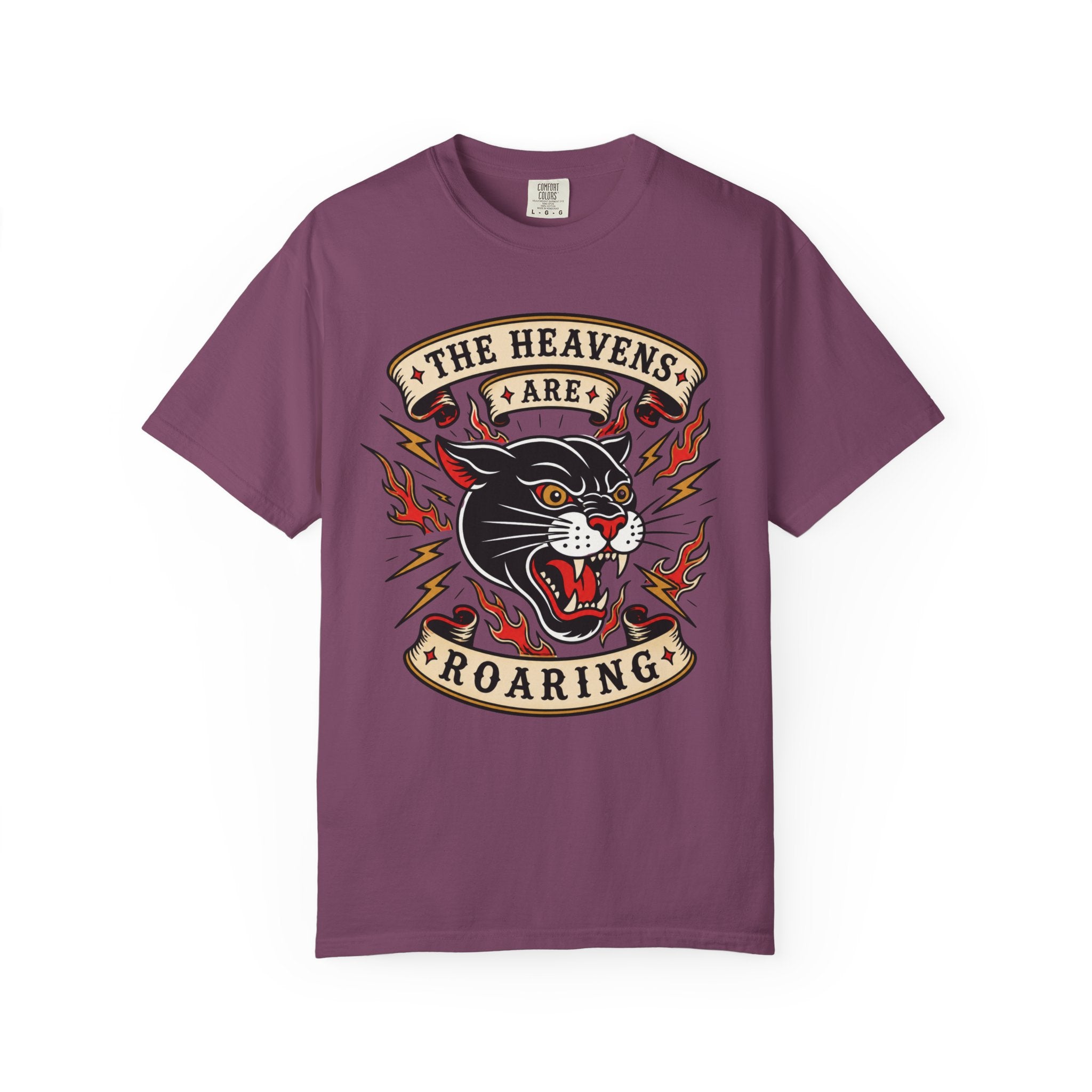 The Heavens Are Roaring Tee — American Traditional Tattoo Panther Jeremiah 10:13 Comfort Colors T-Shirt