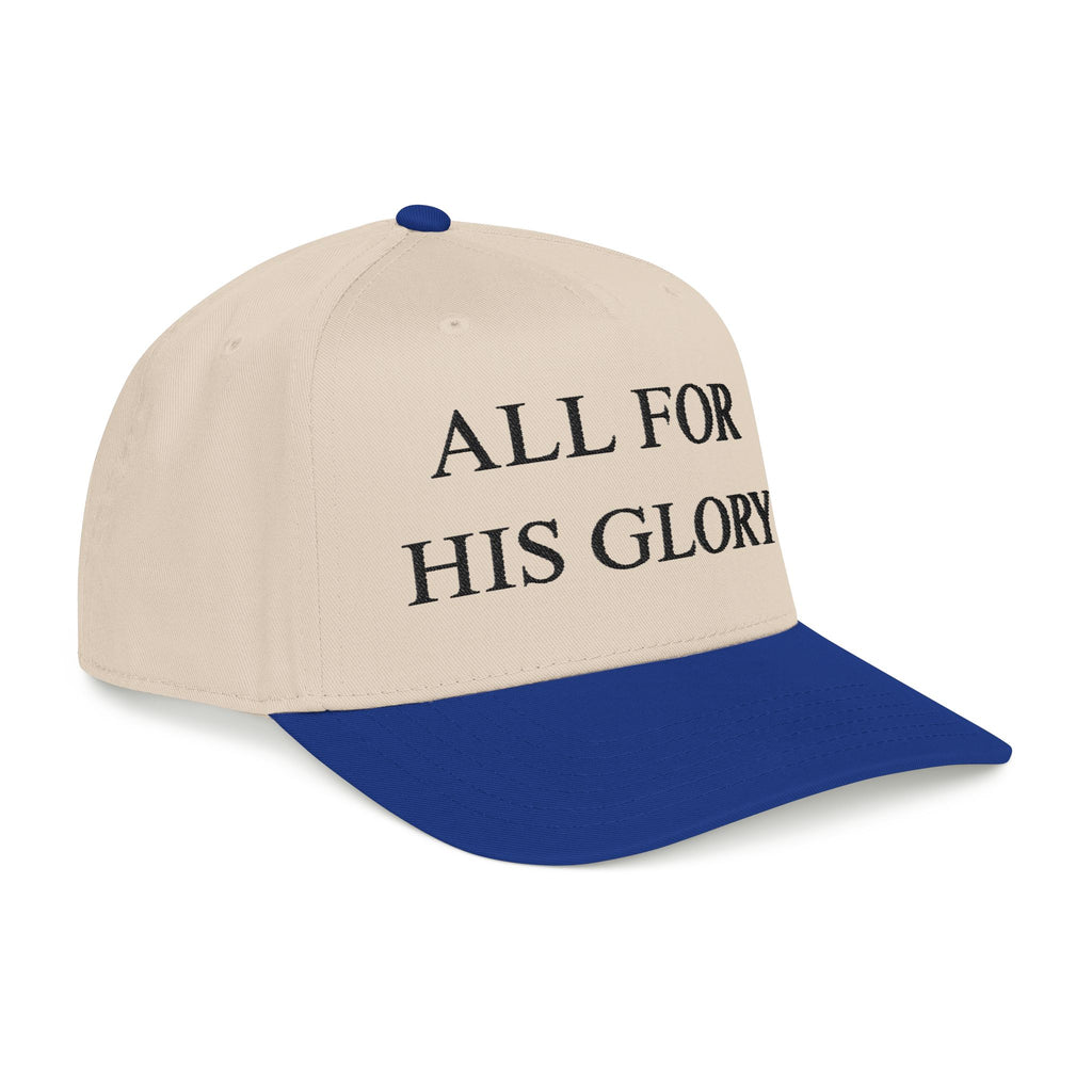 All for His Glory Hat — Christian Embroidered Mid Profile Cap | Loud About God