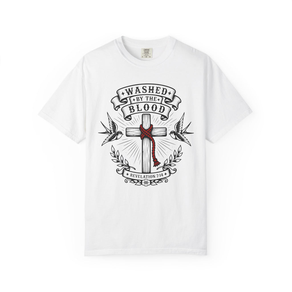 Washed by the Blood Tee — Christian Tattoo Shirt
