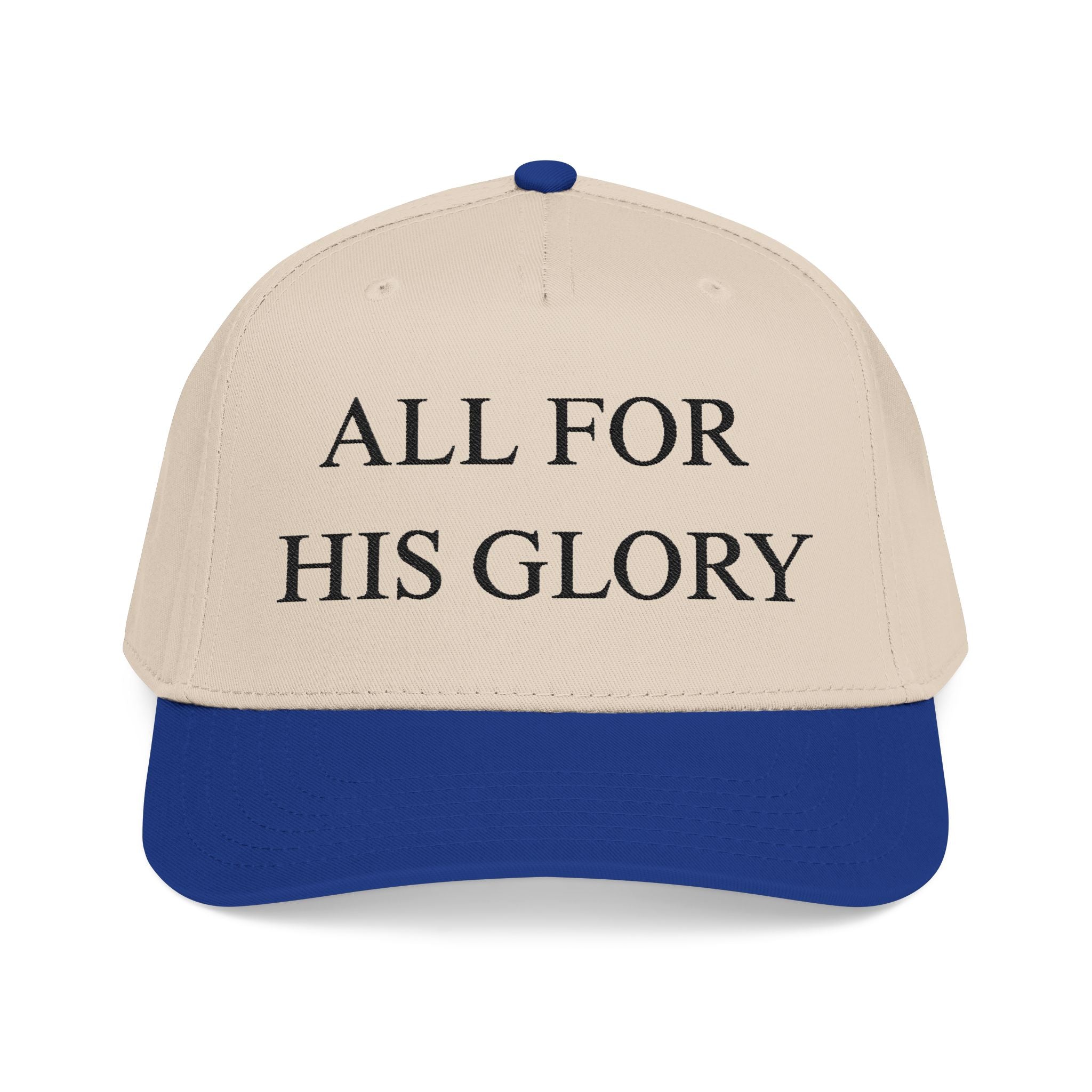 All for His Glory Hat — Christian Embroidered Mid Profile Cap | Loud About God