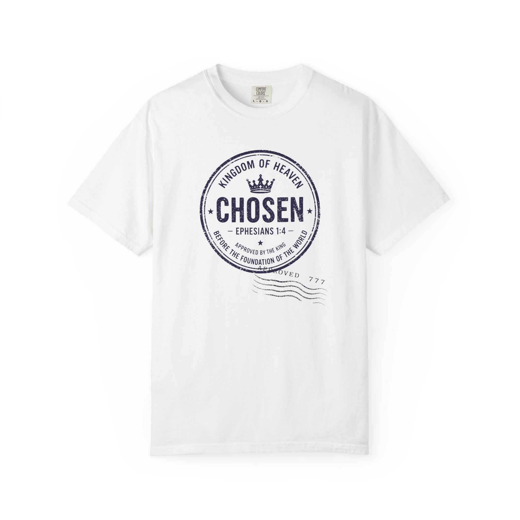 Chosen Tee — Ephesians 1:4 Kingdom of Heaven Passport Stamp Comfort Colors T-Shirt