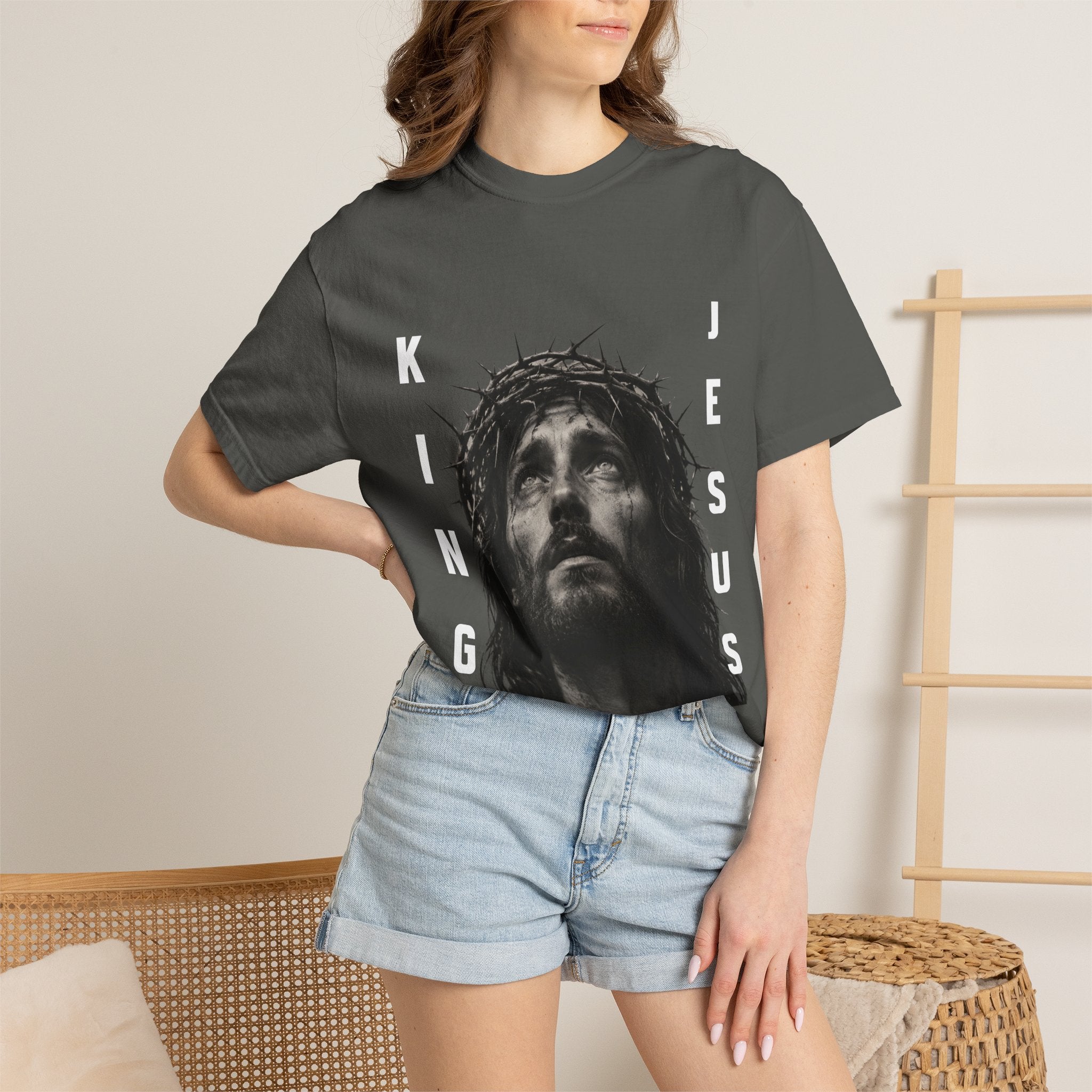 Jesus King T-Shirt — Crown of Thorns Christian Faith Graphic Tee