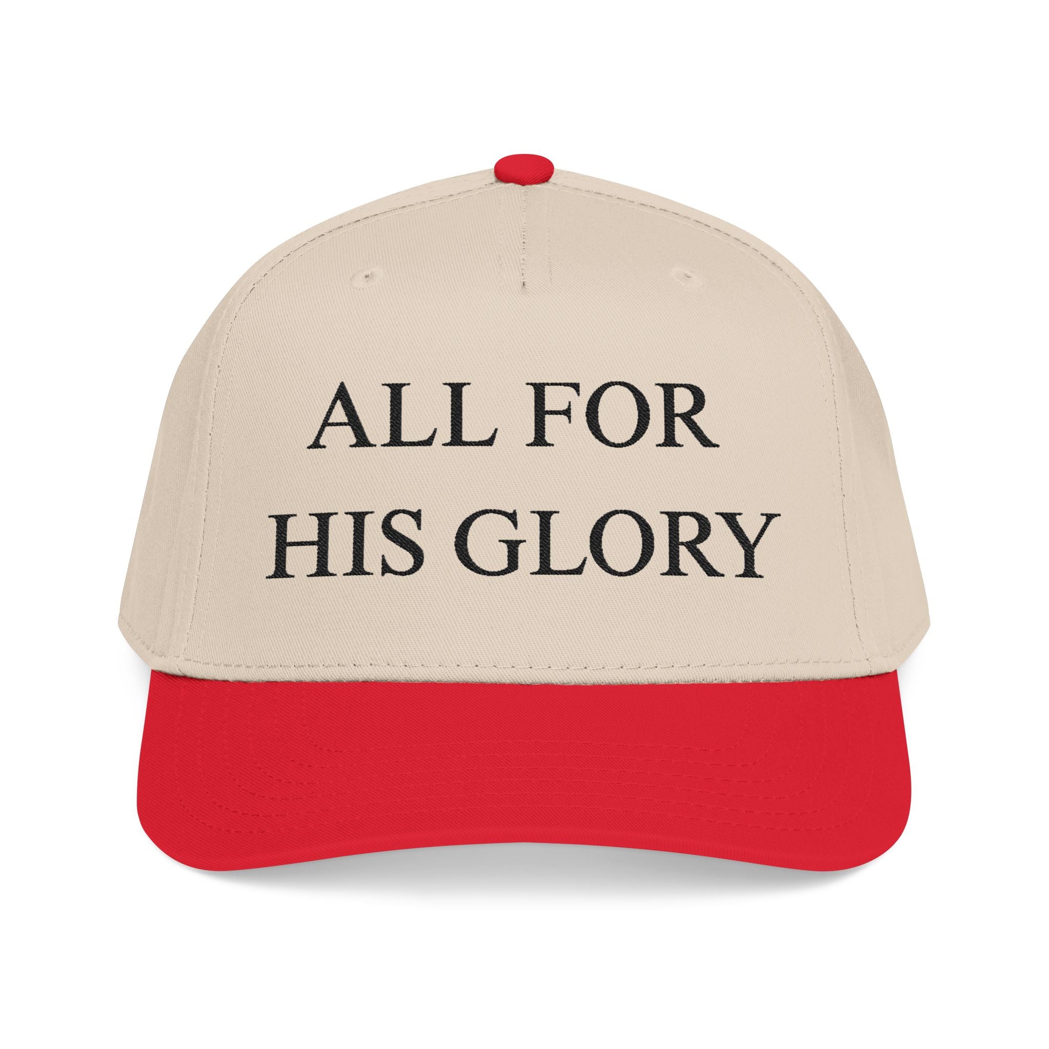 All for His Glory Hat — Christian Embroidered Mid Profile Cap | Loud About God