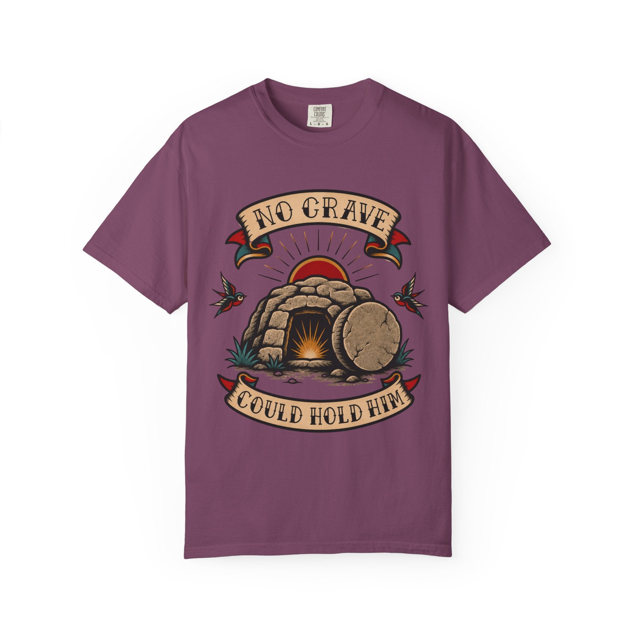 No Grave Could Hold Him Tee — Christian Tattoo Shirt