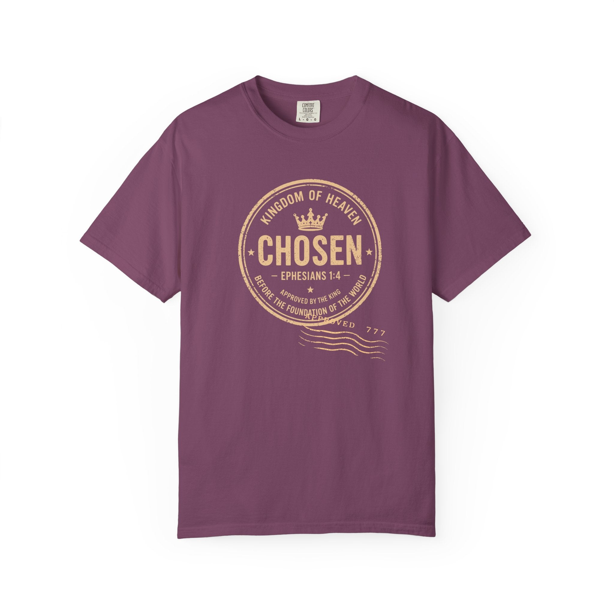 Chosen Tee — Ephesians 1:4 Kingdom of Heaven Passport Stamp Comfort Colors T-Shirt