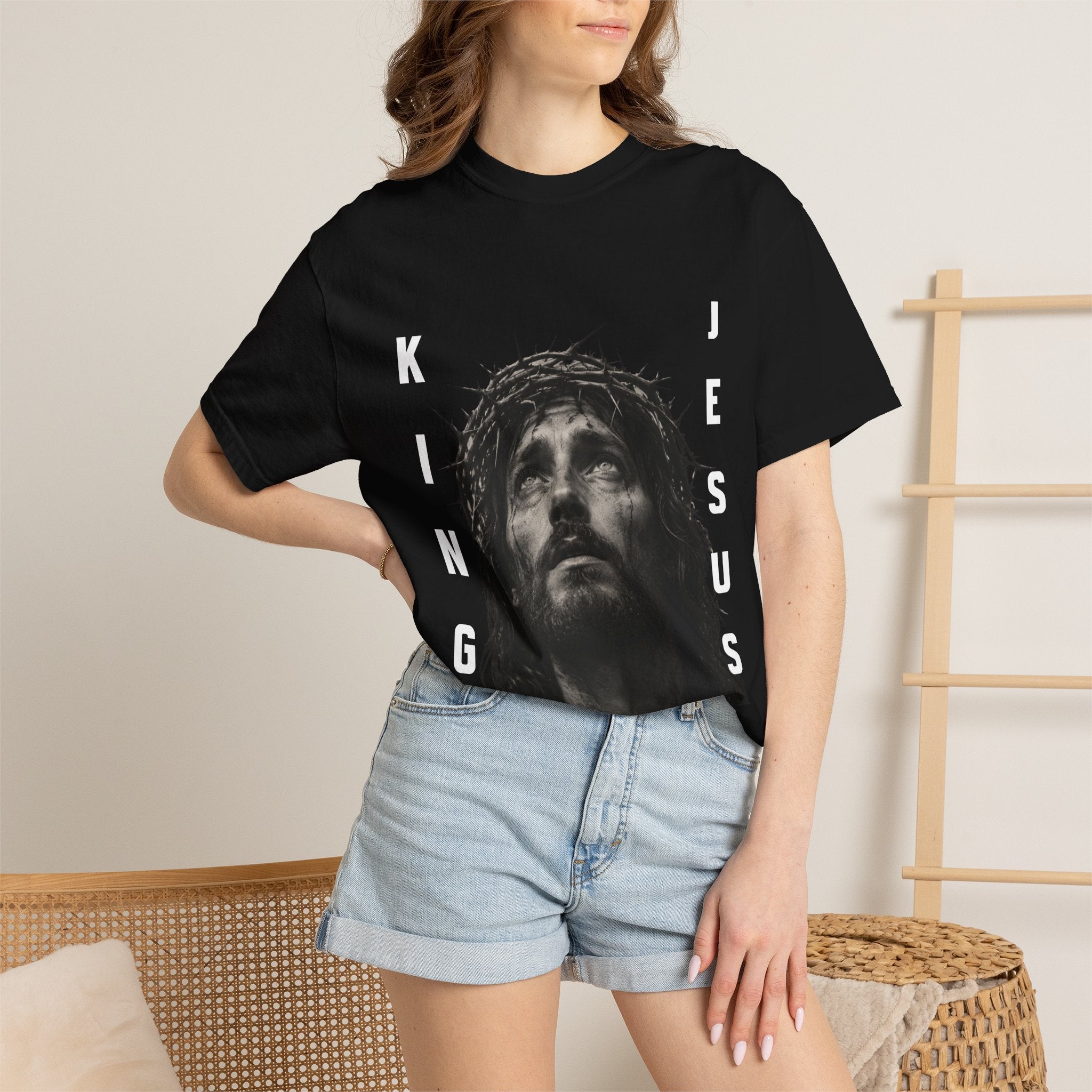 Jesus King T-Shirt — Crown of Thorns Christian Faith Graphic Tee