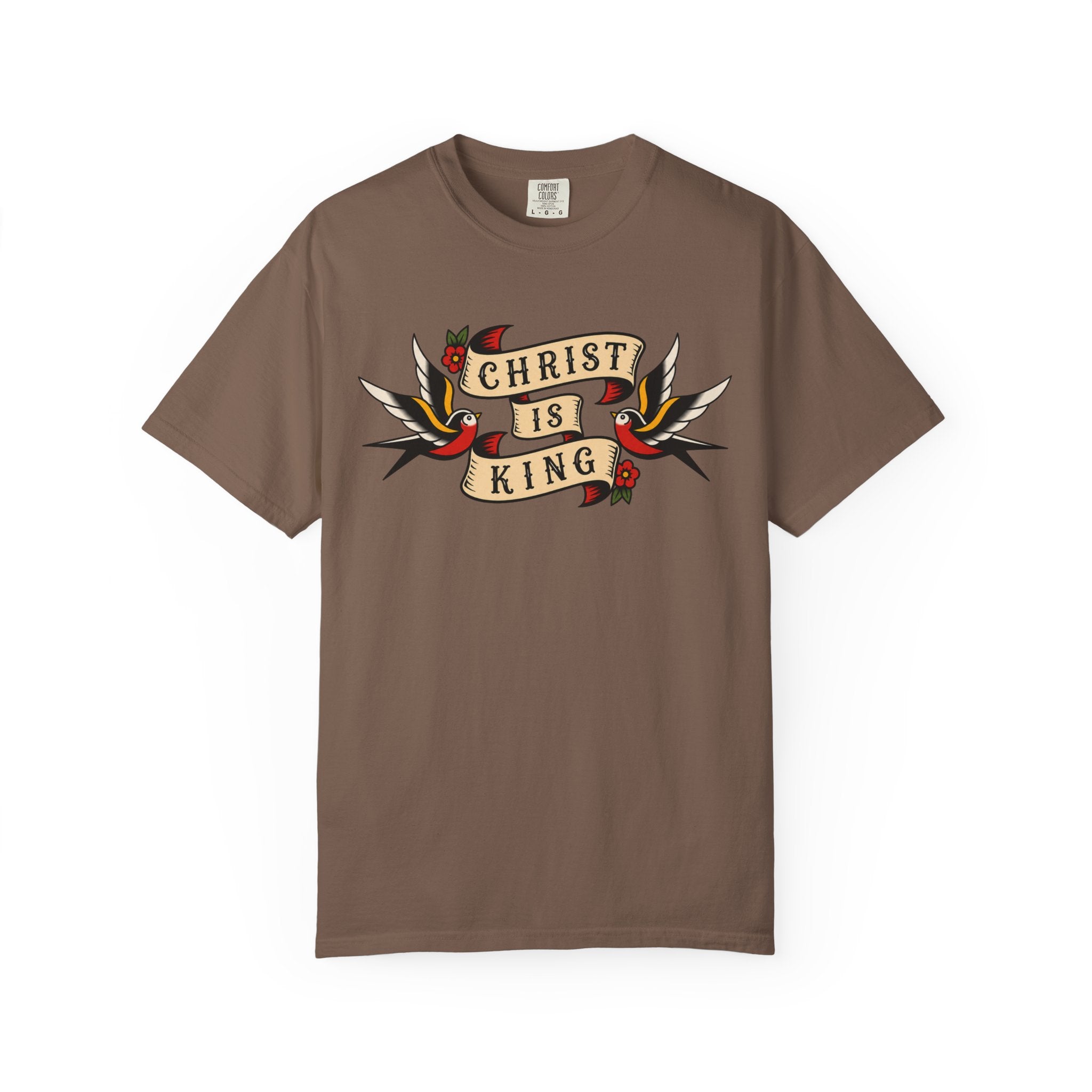 Christ Is King Tee — Traditional Tattoo Front & Back Shirt