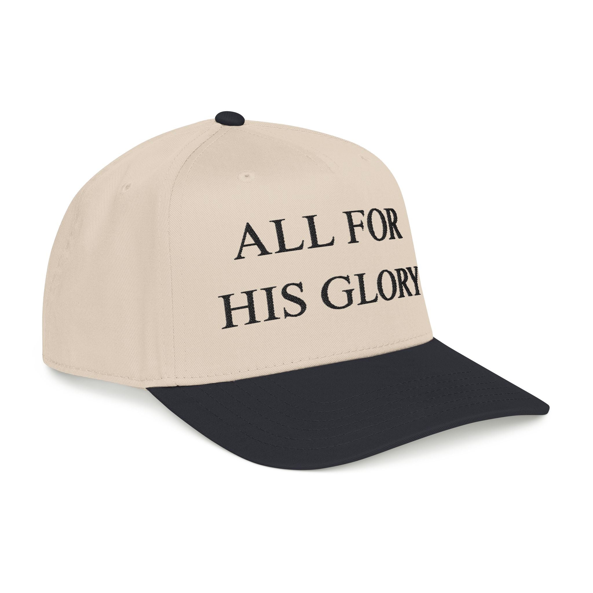All for His Glory Hat — Christian Embroidered Mid Profile Cap | Loud About God