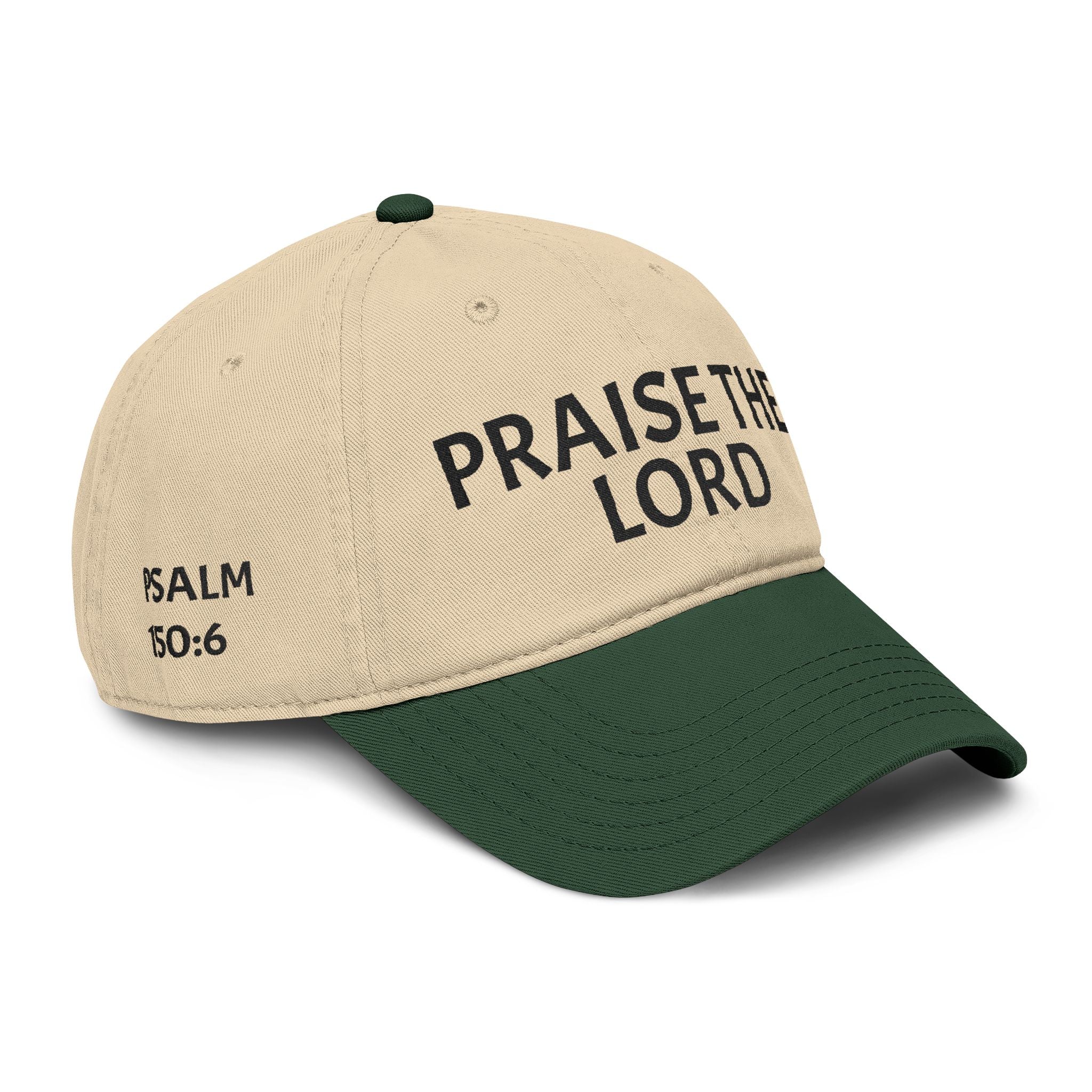 Praise the Lord Hat — Psalm 150:6 Embroidered Two-Tone Dad Cap