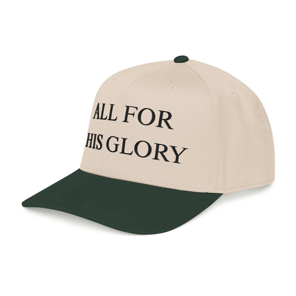 All for His Glory Hat — Christian Embroidered Mid Profile Cap | Loud About God