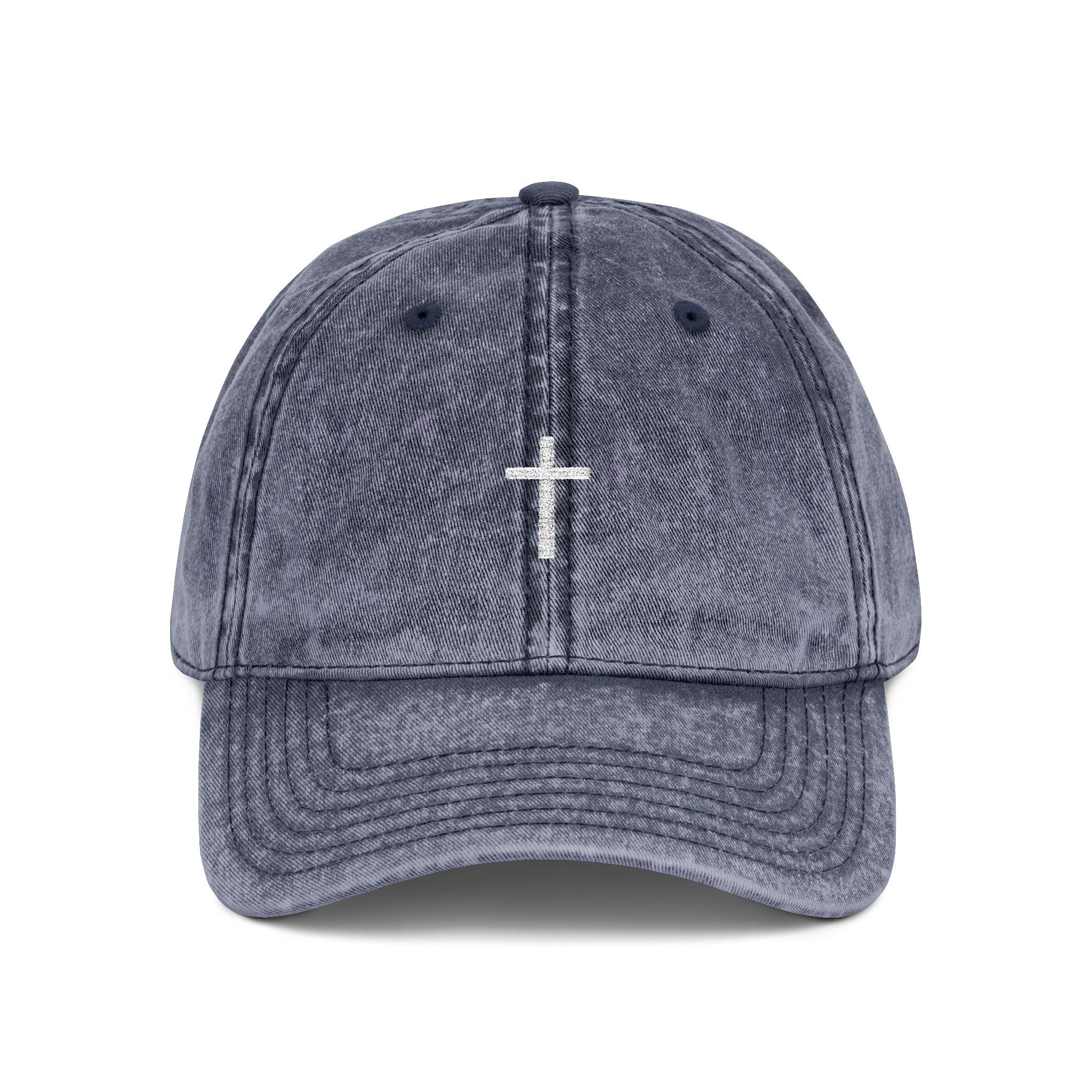 Vintage Cross Dad Hat — Women's Christian Embroidered Cap | Washed Faith Hat