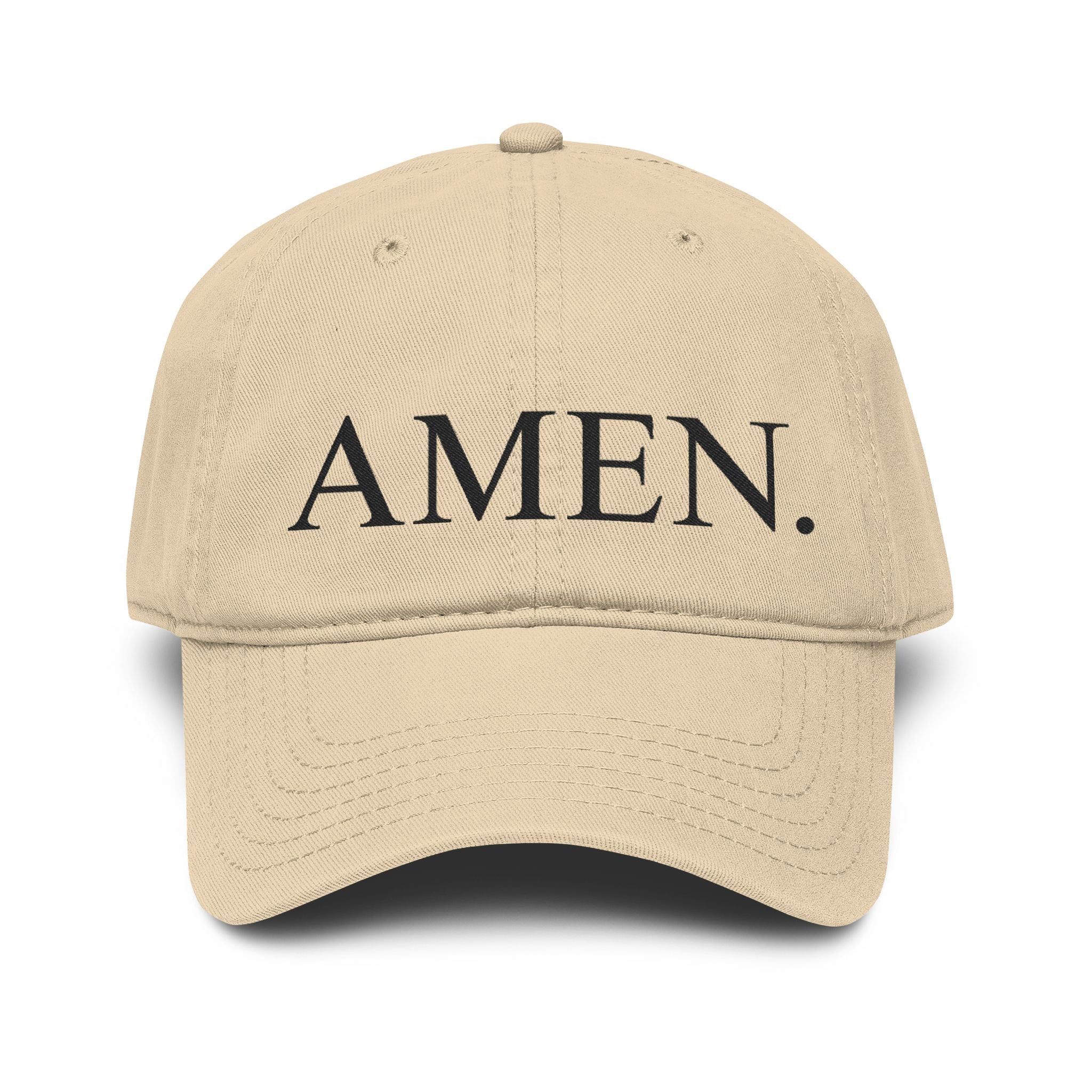 AMEN. Hat — Garment Washed Vintage Christian Baseball Cap | Embroidered Faith Hat