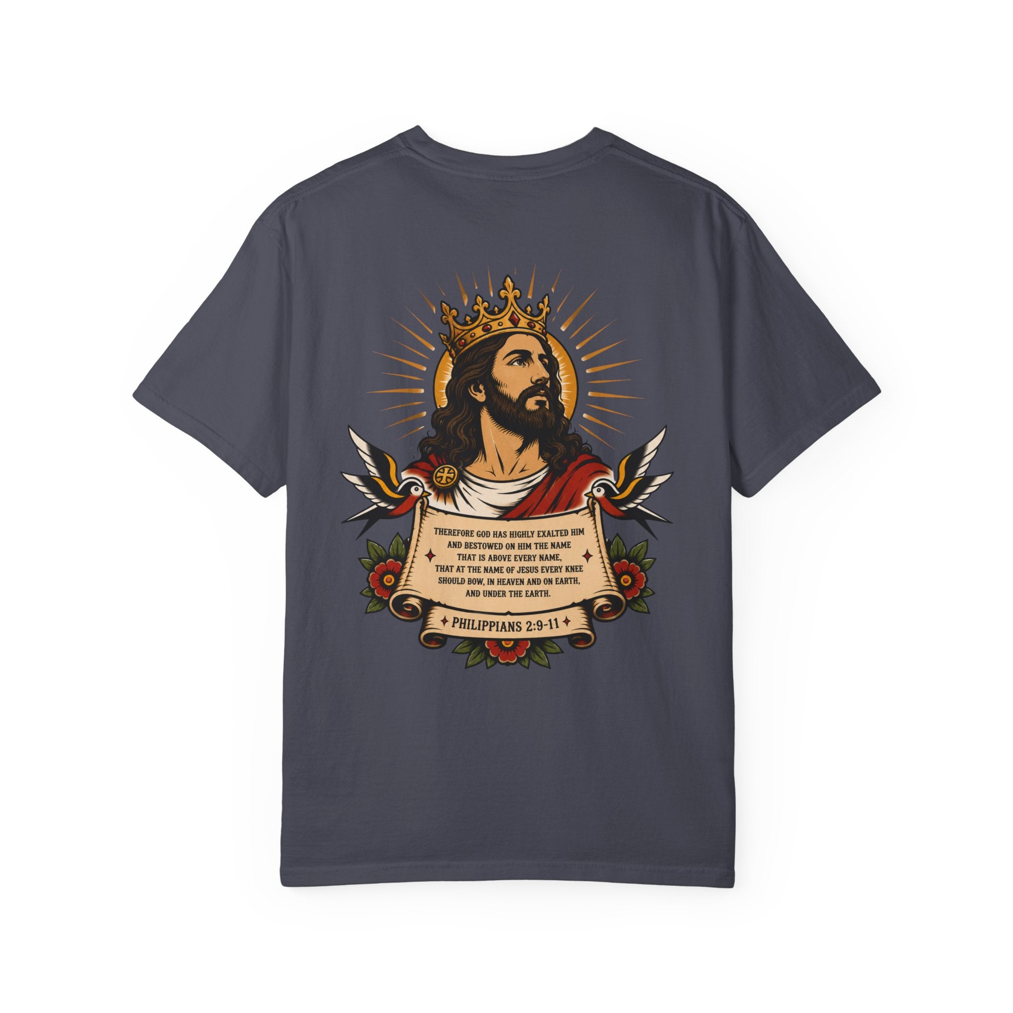 Christ Is King Tee — Traditional Tattoo Front & Back Shirt