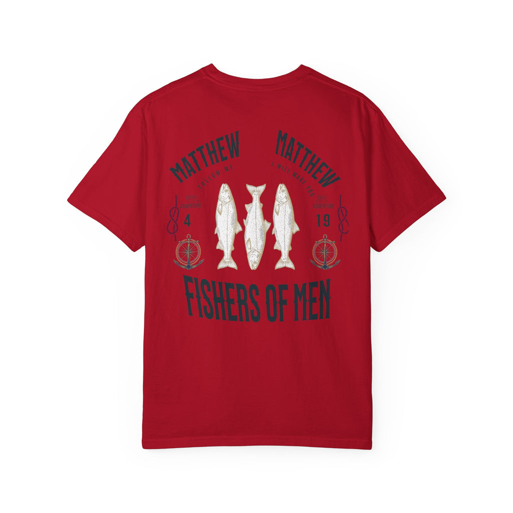 Fishers of Men T-Shirt — Men's Comfort Colors 1717 Nautical Christian Tee | Matthew 4:19