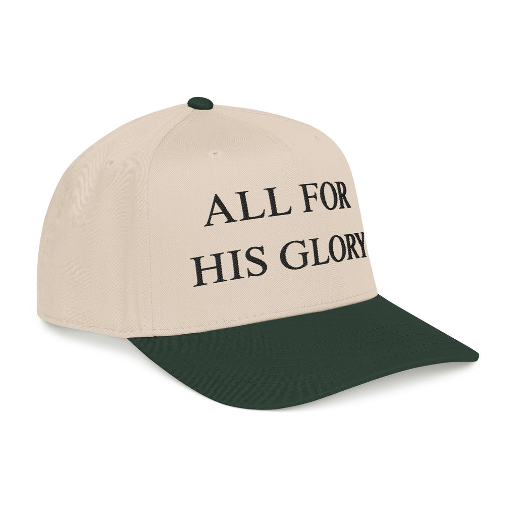 All for His Glory Hat — Christian Embroidered Mid Profile Cap | Loud About God