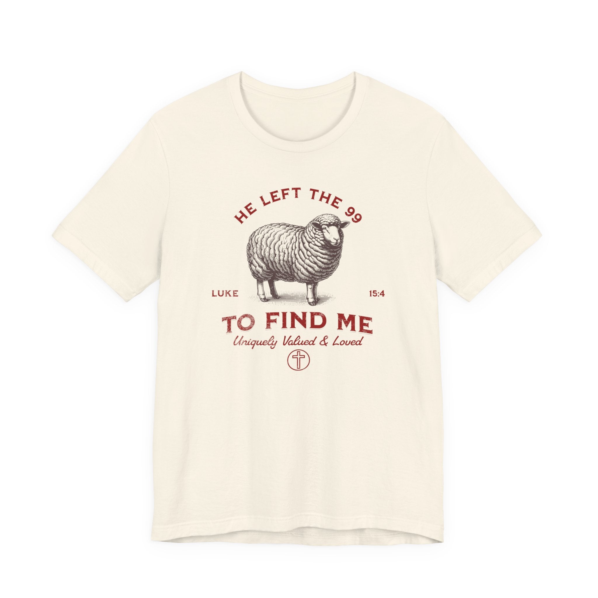 Bella-Canvas He Left the 99 To Find Me T-Shirt — Comfort Colors 1717 Christian Tee | Luke 15:4