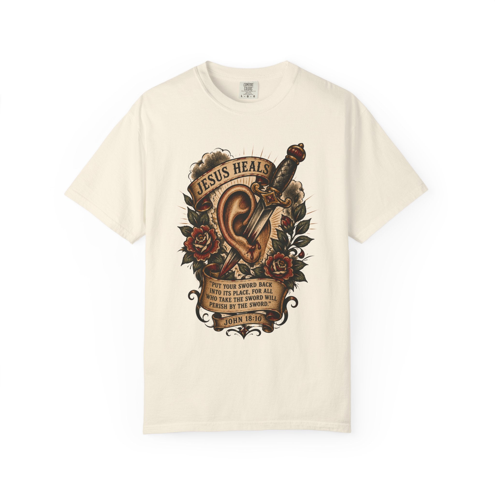 Jesus Heals Tee — Funny Christian Tattoo Shirt