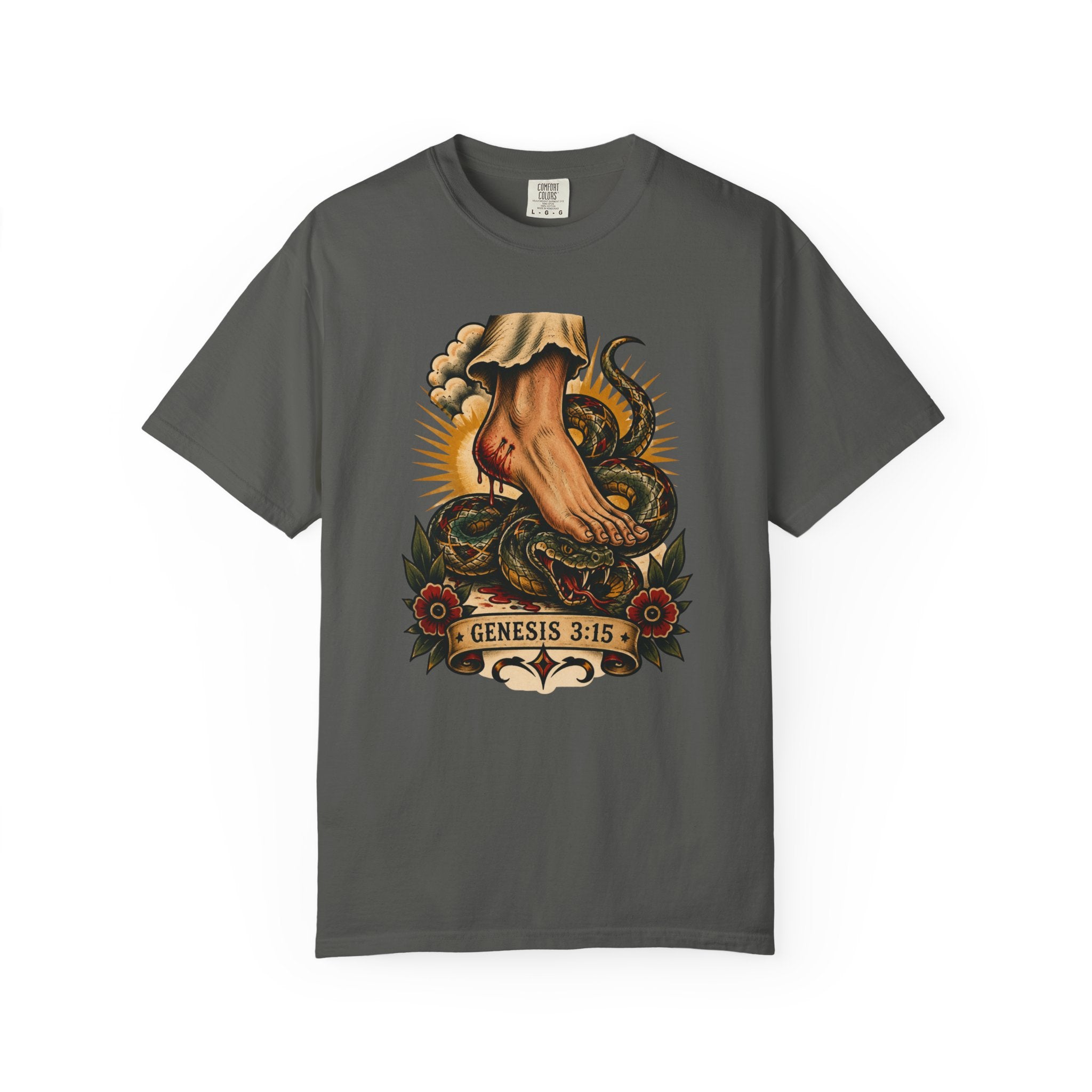 Protoevangelium Genesis 3:15 Tee — Crushed Serpent Comfort Colors T-Shirt