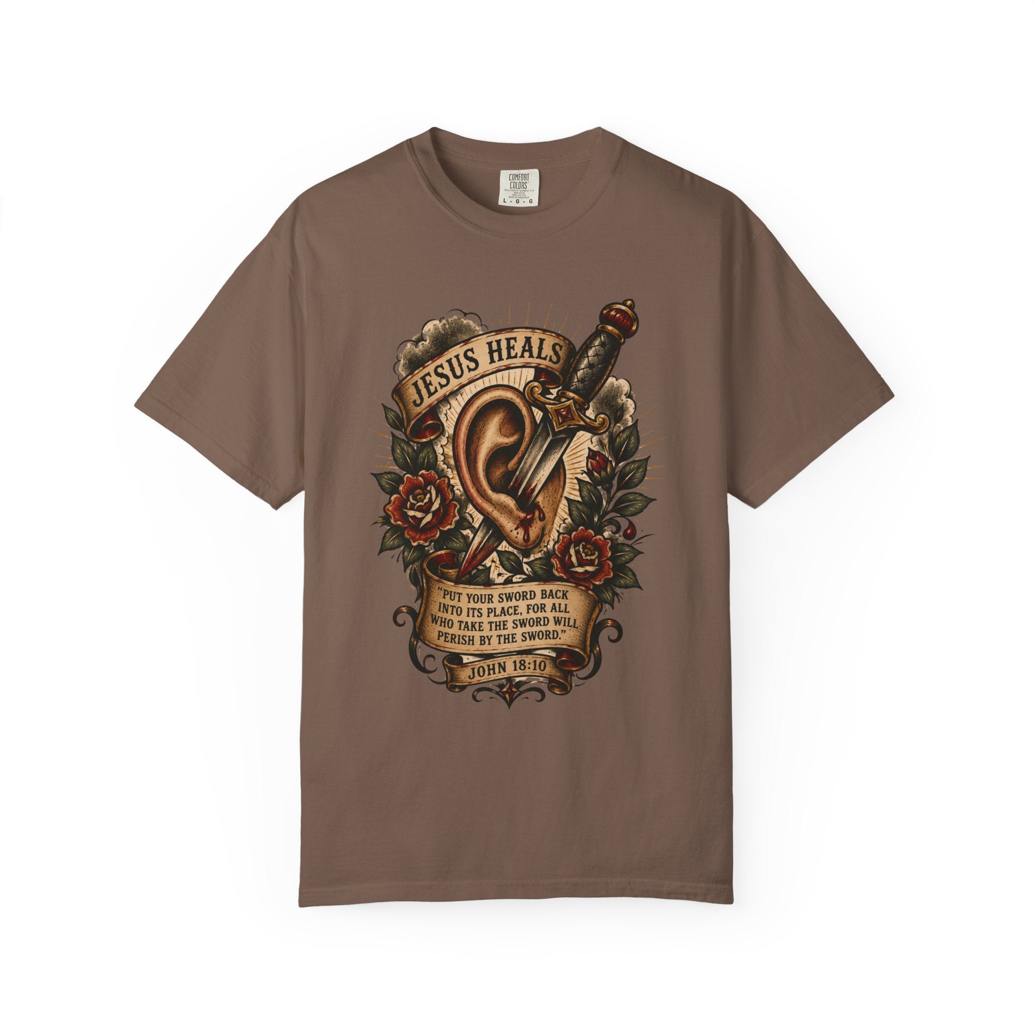 Jesus Heals Tee — Funny Christian Tattoo Shirt