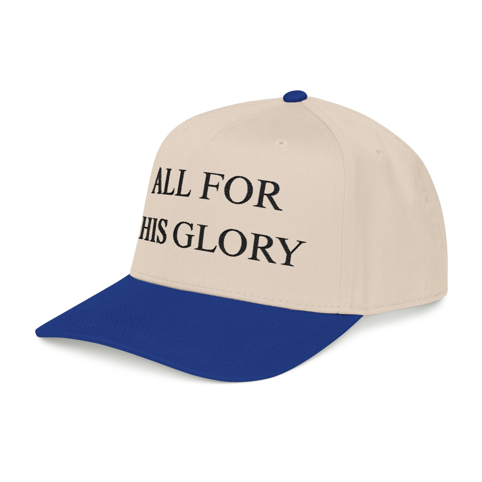All for His Glory Hat — Christian Embroidered Mid Profile Cap | Loud About God