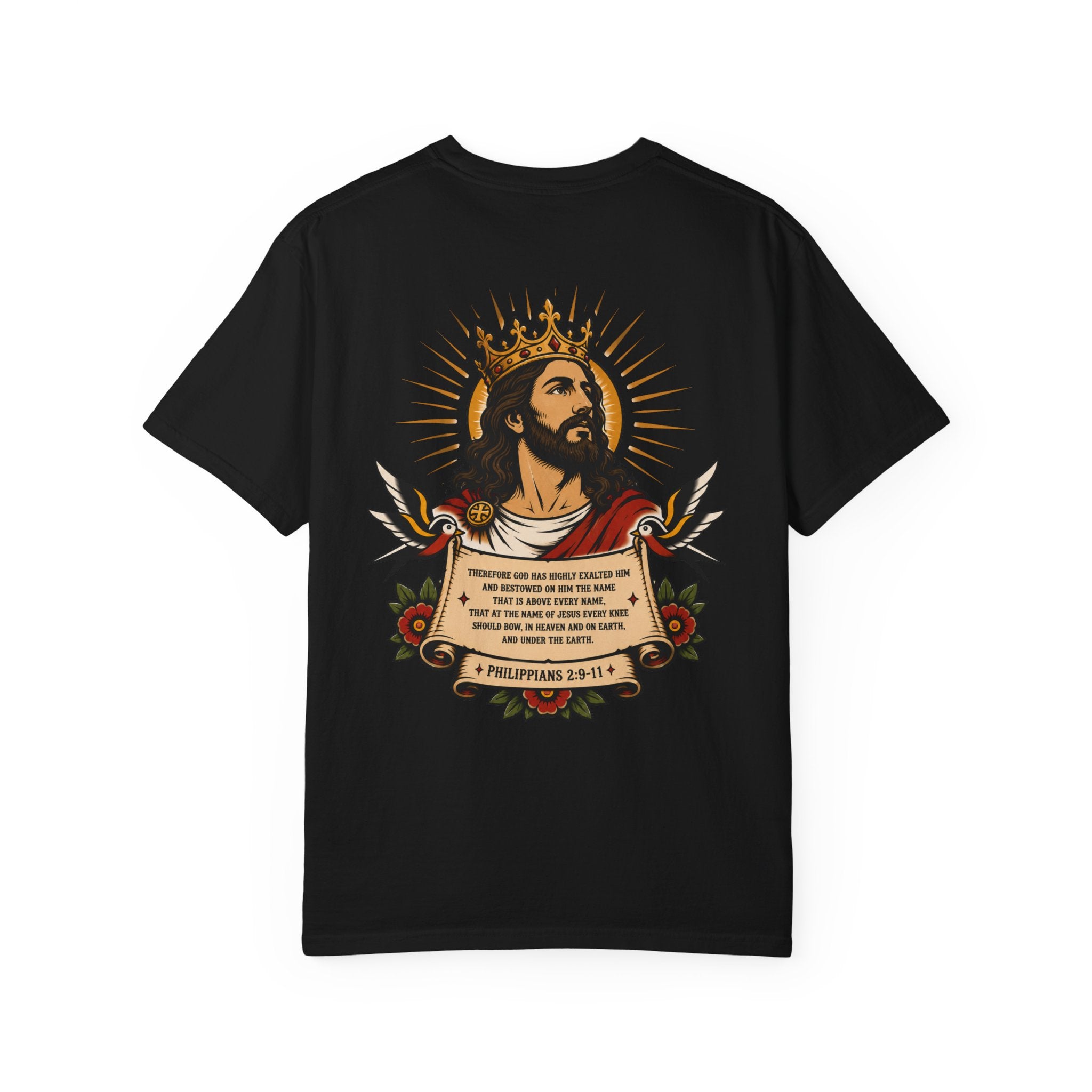Christ Is King Tee — Traditional Tattoo Front & Back Shirt