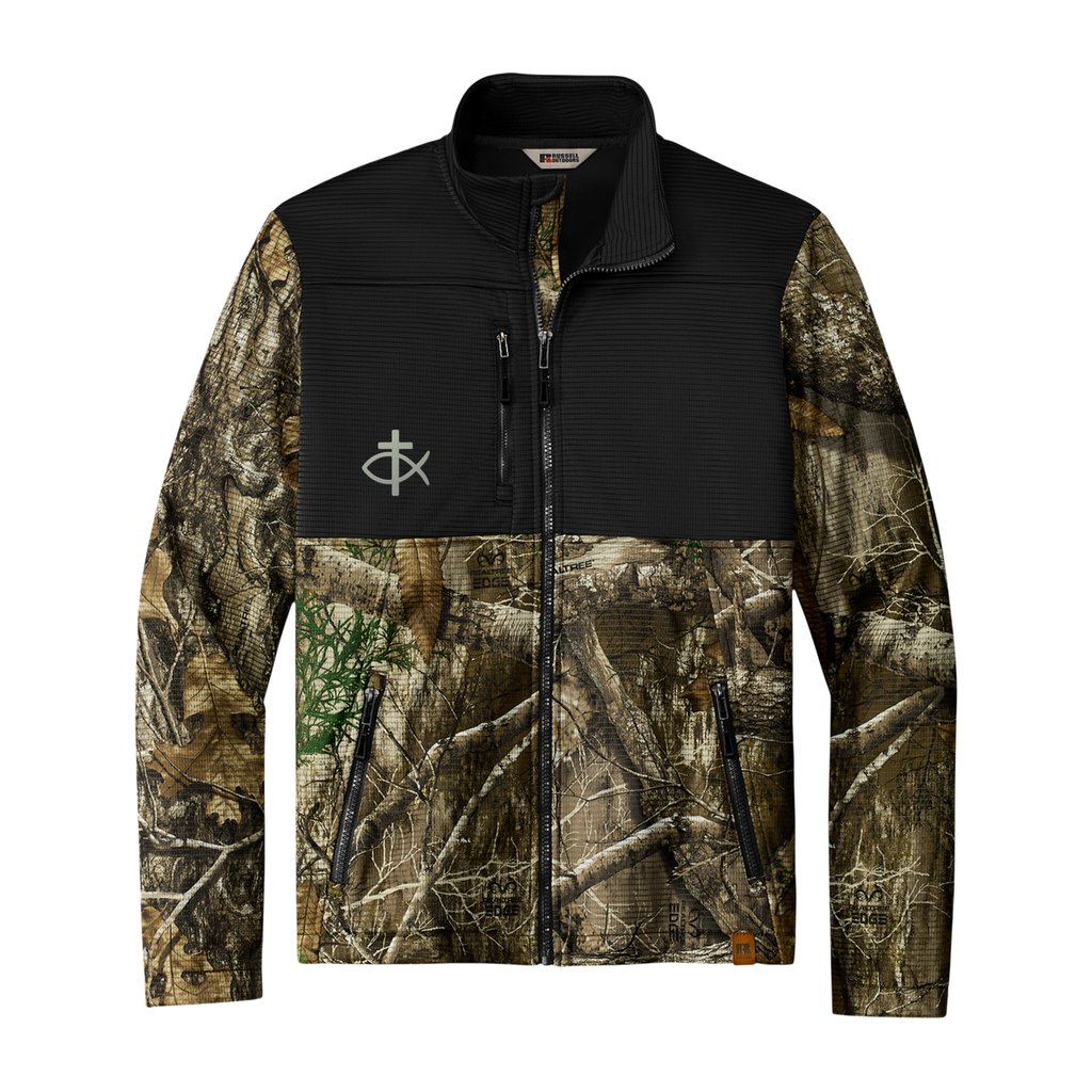 Realtree Colorblock Soft Shell Jacket — Embroidered Outdoor Windbreaker
