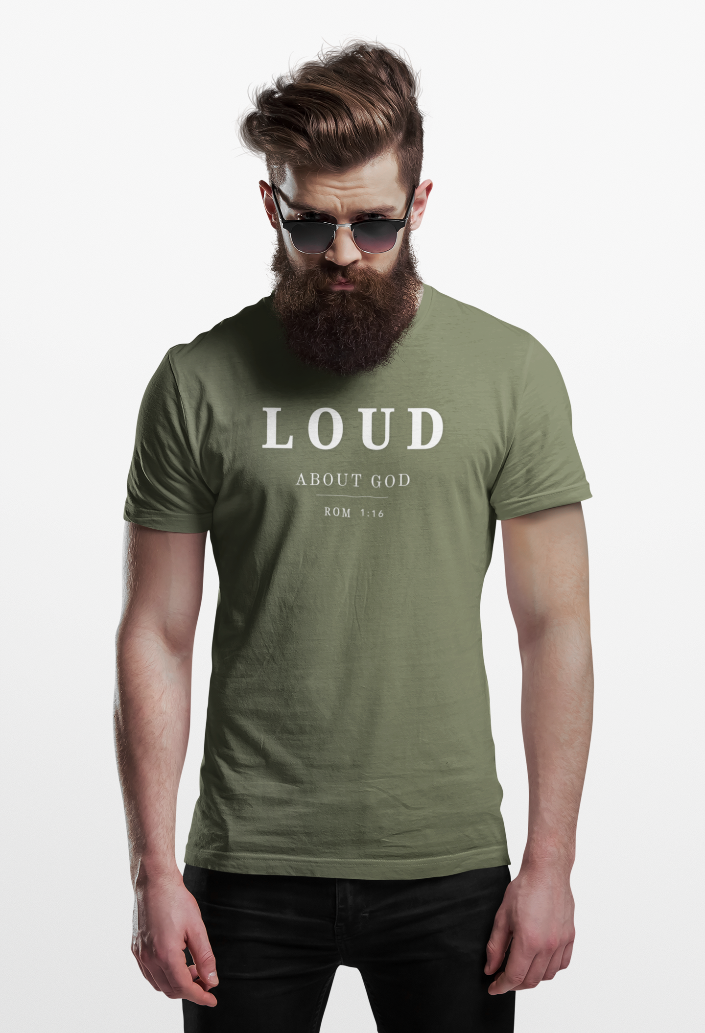 Loud About God T-Shirt — Bold Christian Faith Tee | Romans 1:16