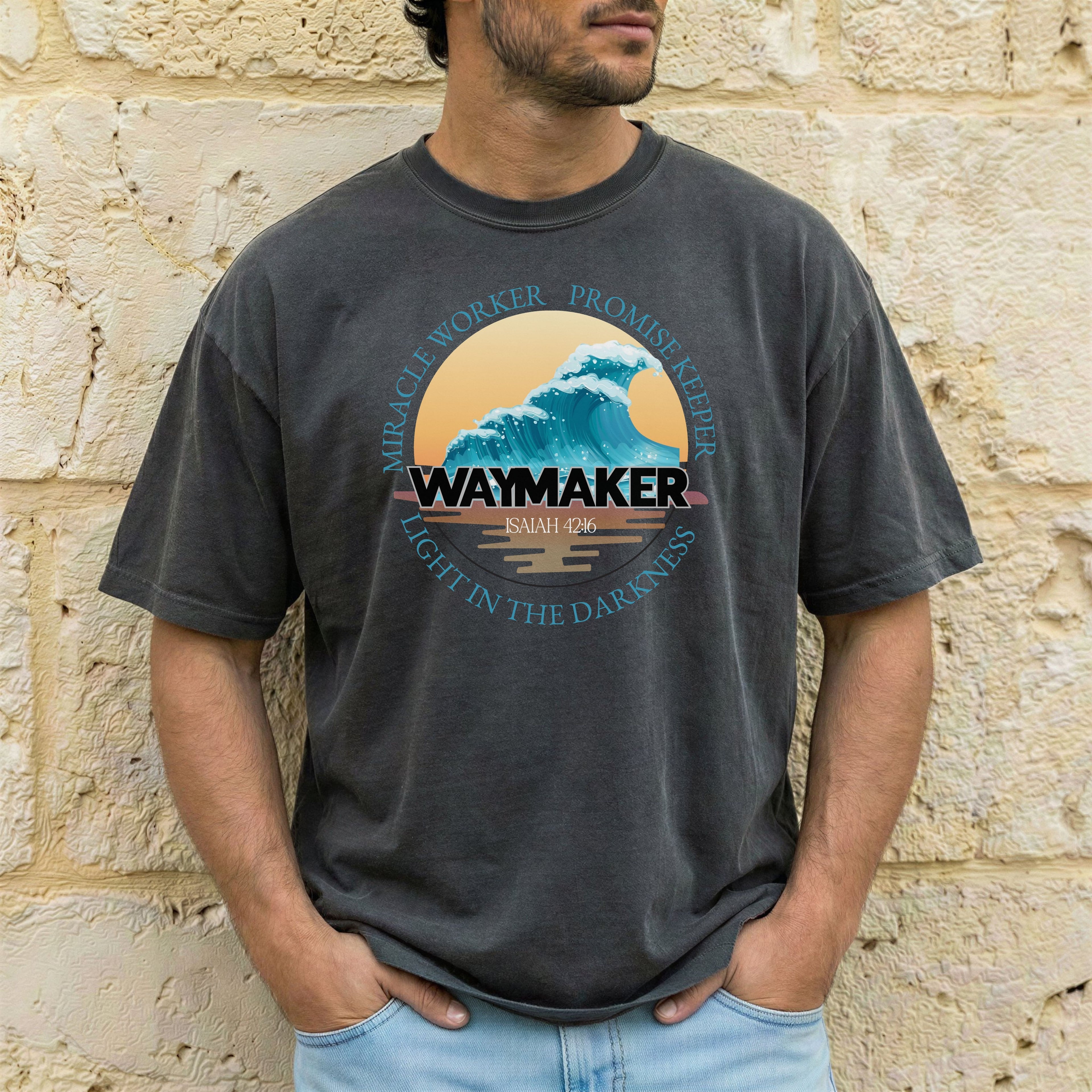 Waymaker T-Shirt — Comfort Colors 1717 Christian Graphic Tee | Isaiah 42:16