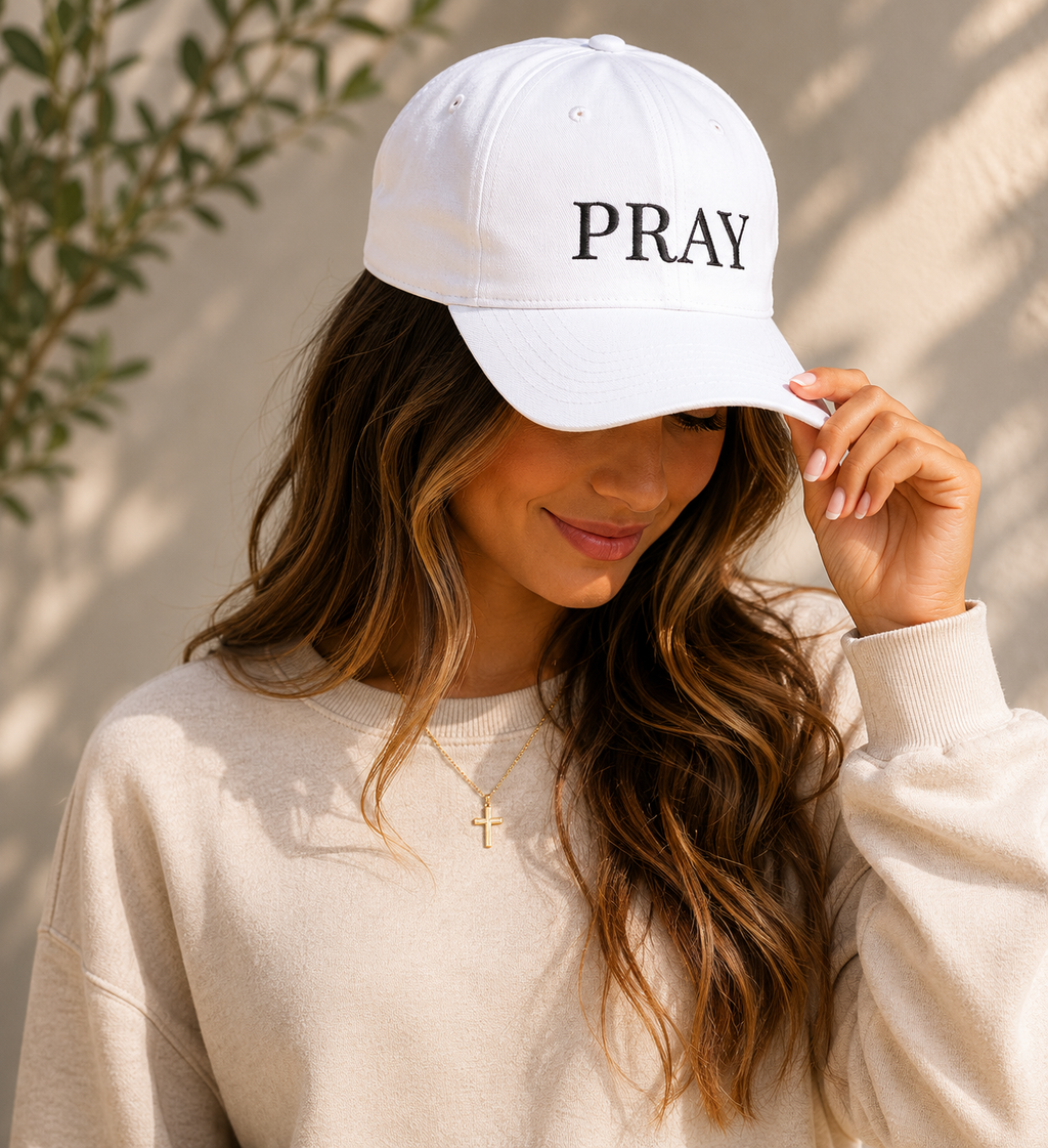 PRAY Embroidered Hat — Christian Mid Profile Baseball Cap | Loud About God