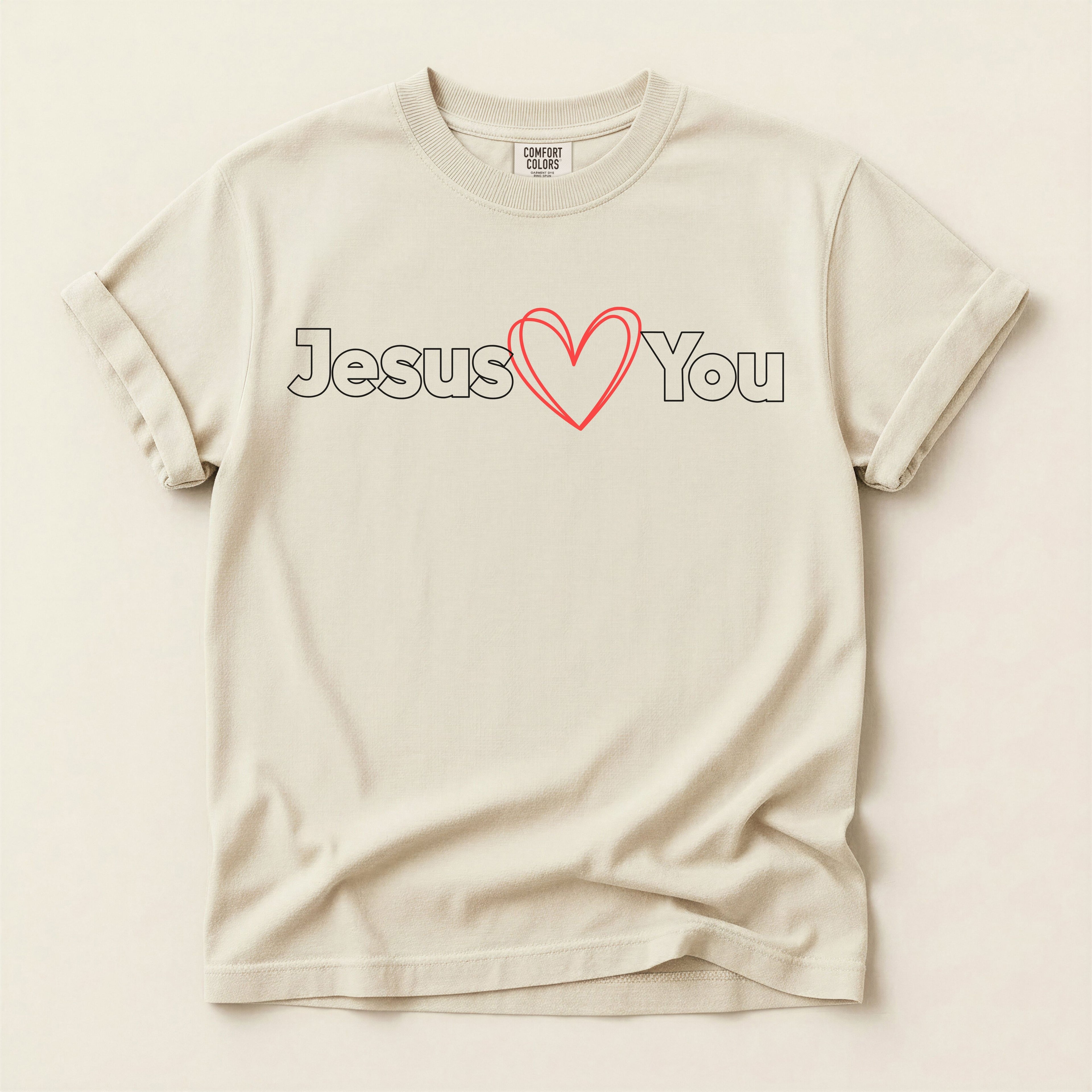 Jesus Loves You T-Shirt — Garment-Dyed Christian Tee for Women | John 3:16