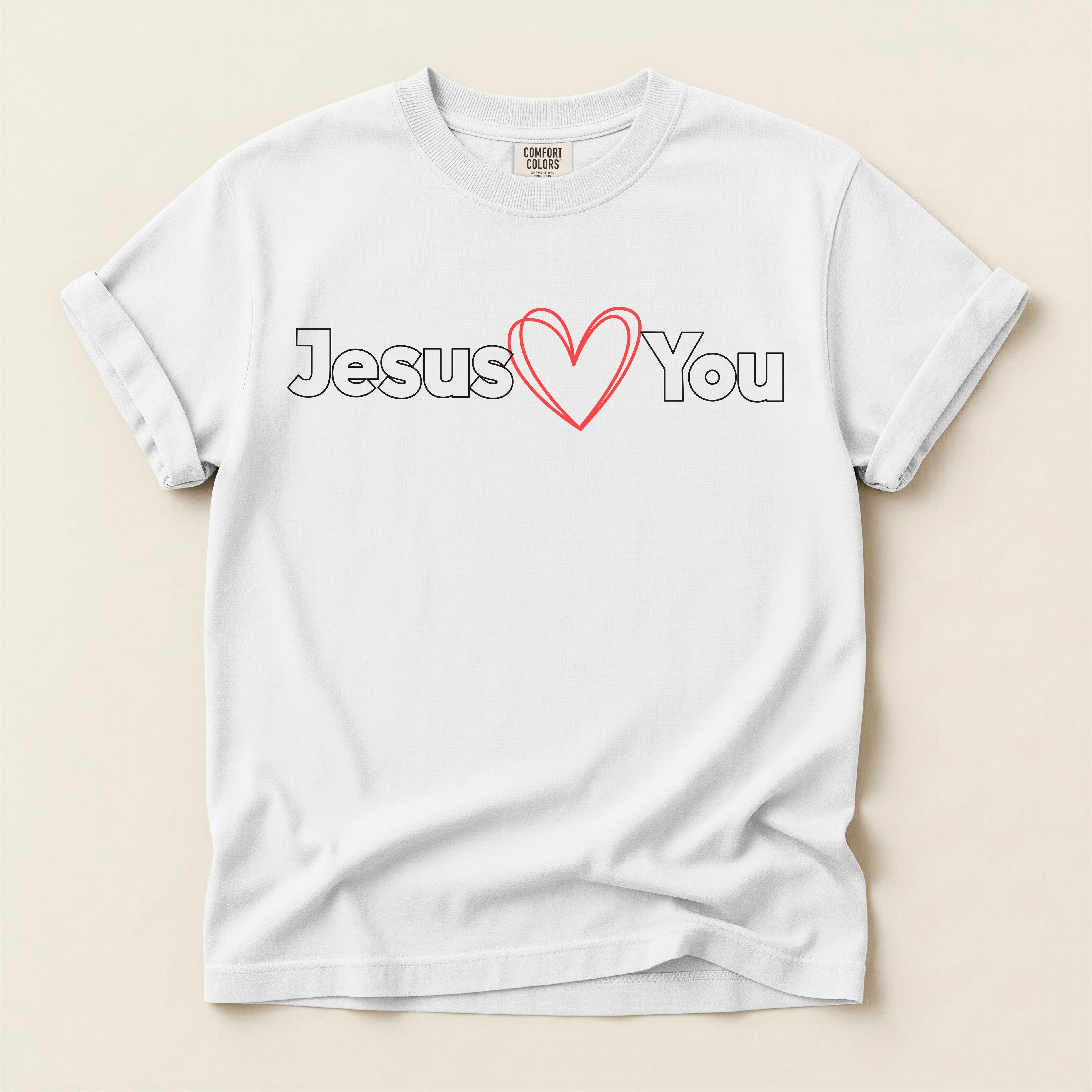 Jesus Loves You T-Shirt — Garment-Dyed Christian Tee for Women | John 3:16