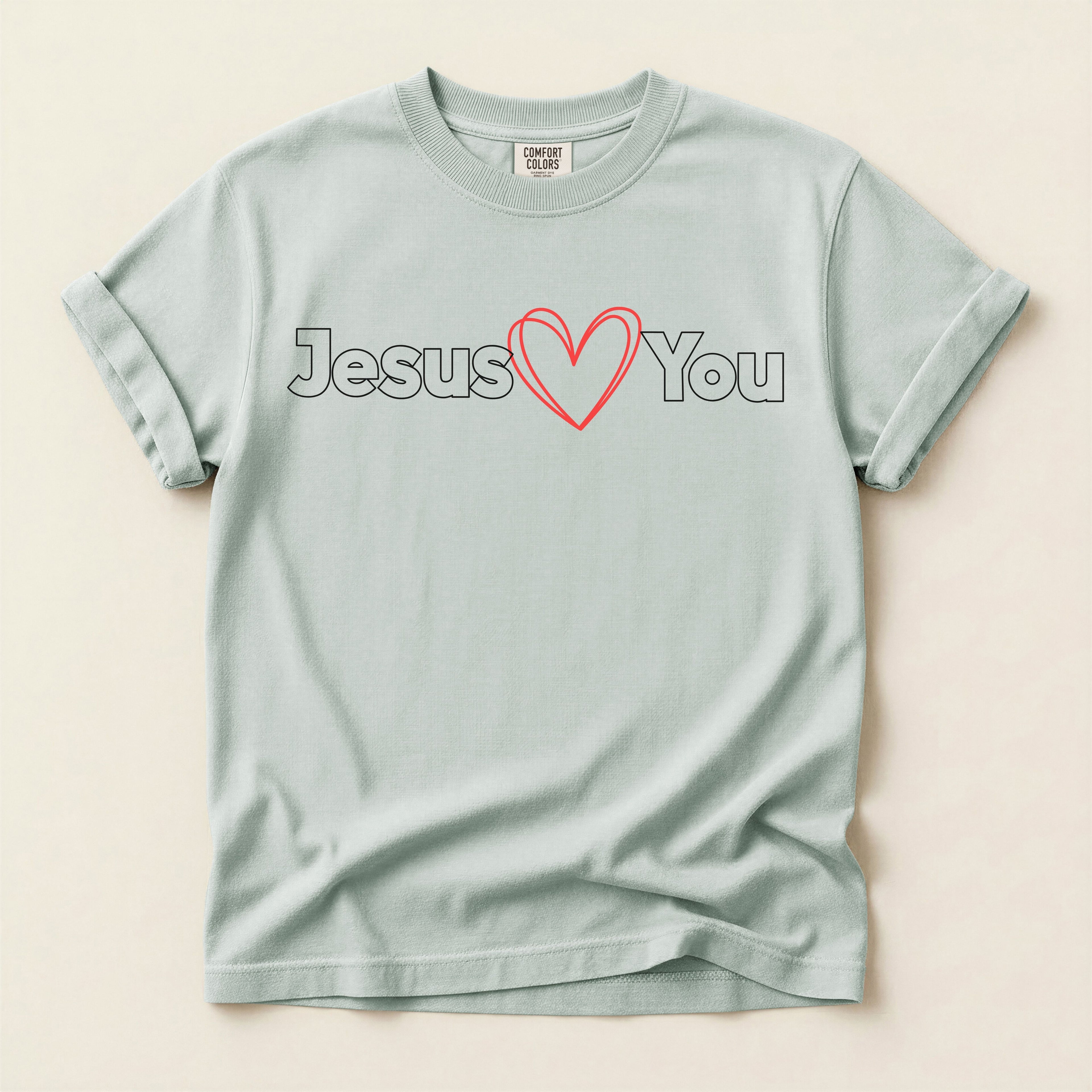 Jesus Loves You T-Shirt — Garment-Dyed Christian Tee for Women | John 3:16
