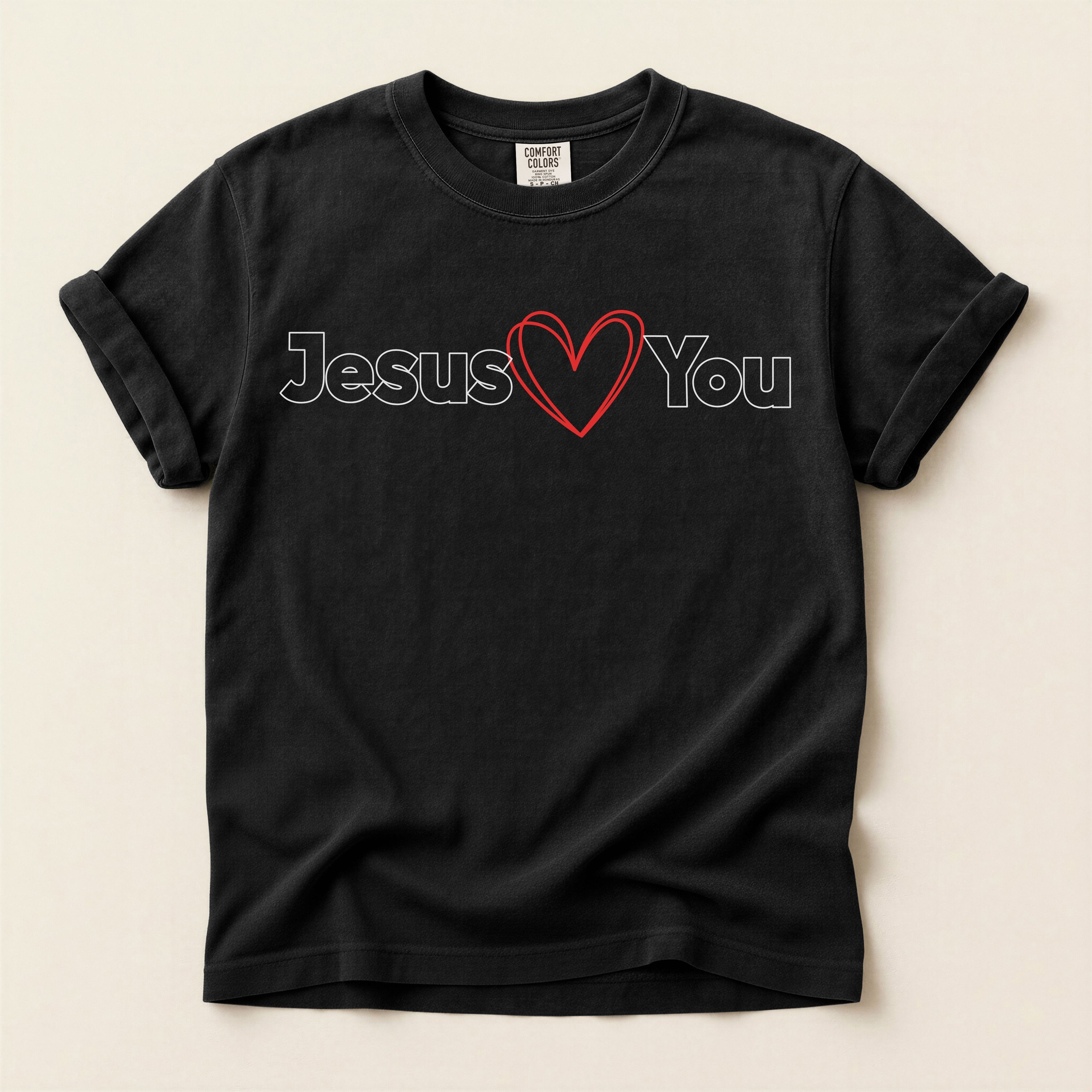 Jesus Loves You T-Shirt — Garment-Dyed Christian Tee for Women | John 3:16