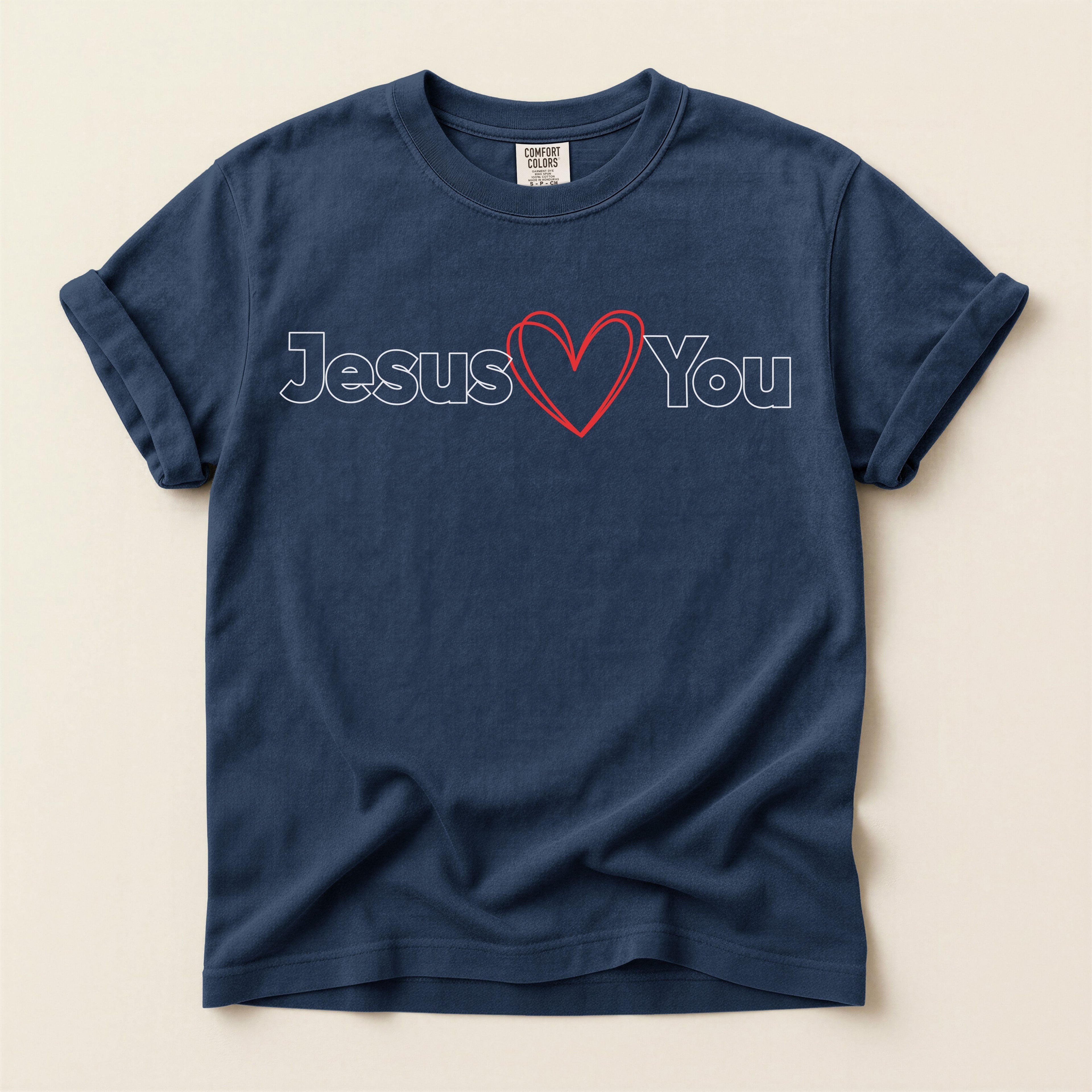 Jesus Loves You T-Shirt — Garment-Dyed Christian Tee for Women | John 3:16