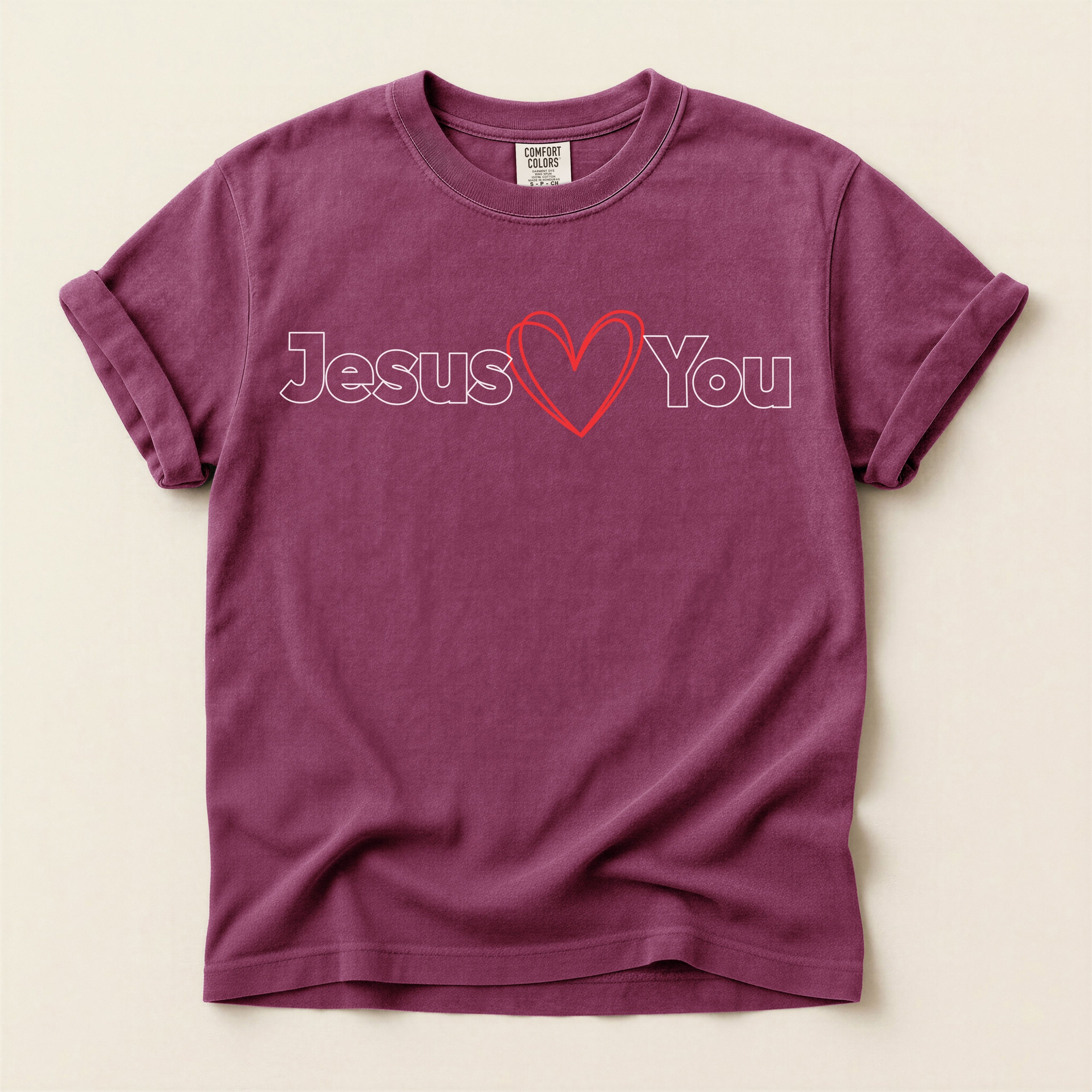 Jesus Loves You T-Shirt — Garment-Dyed Christian Tee for Women | John 3:16
