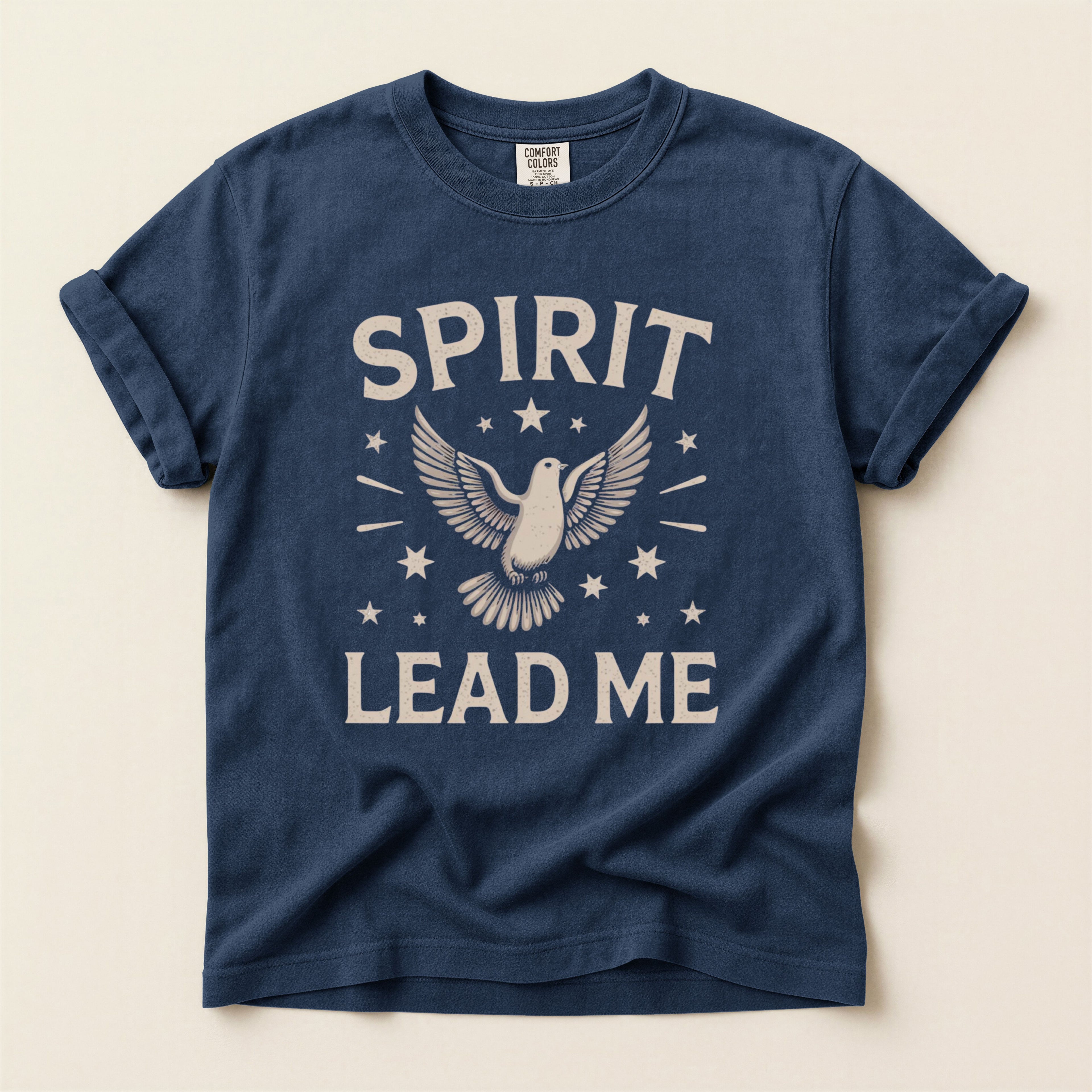 Spirit Lead Me T-Shirt — Comfort Colors 1717 Holy Spirit Dove Christian Tee | Unisex