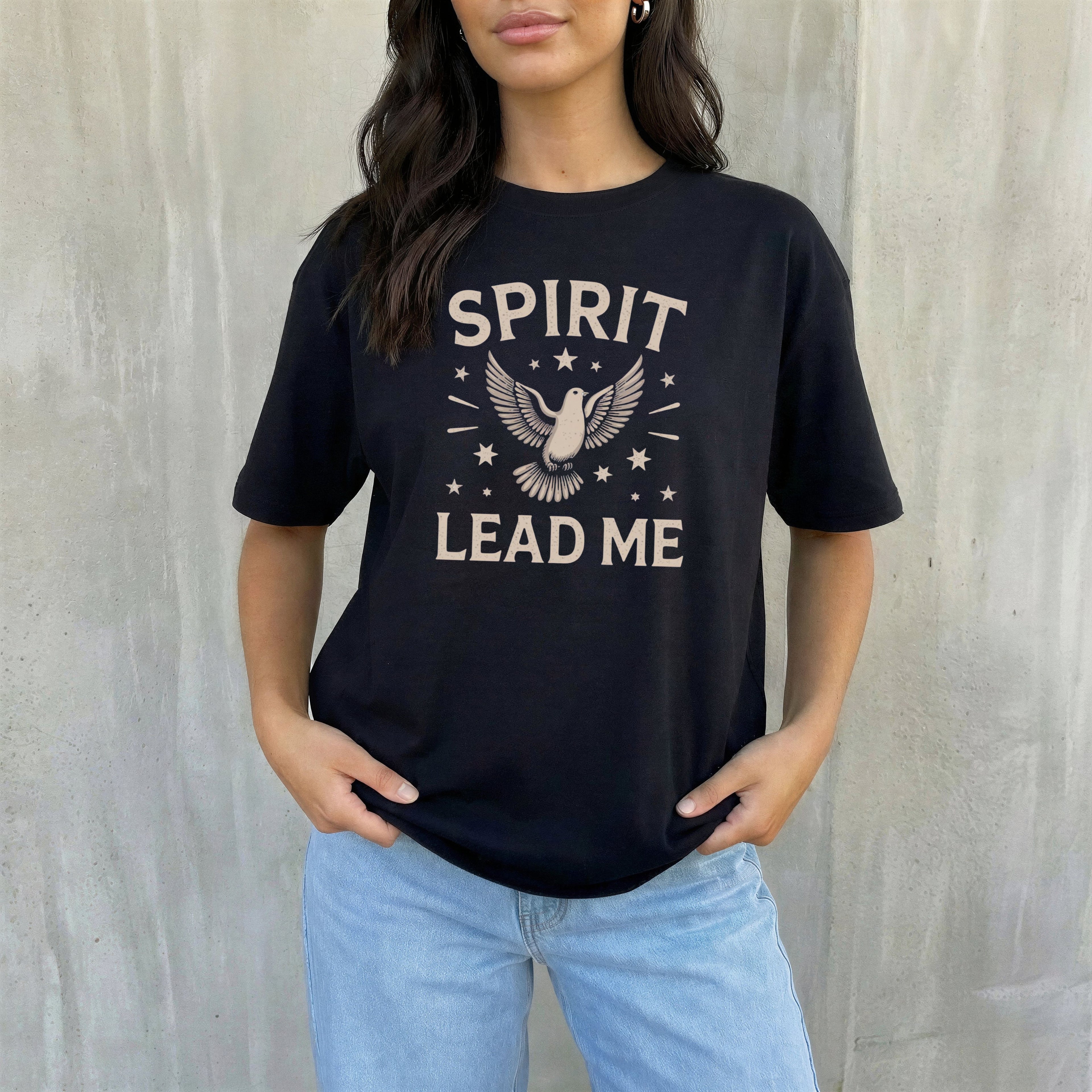 Spirit Lead Me T-Shirt — Comfort Colors 1717 Holy Spirit Dove Christian Tee | Unisex