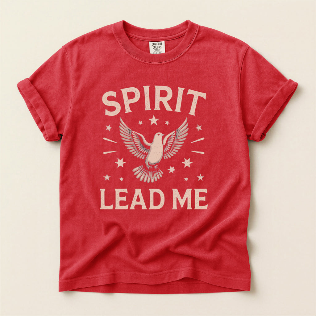 Spirit Lead Me T-Shirt — Comfort Colors 1717 Holy Spirit Dove Christian Tee | Unisex