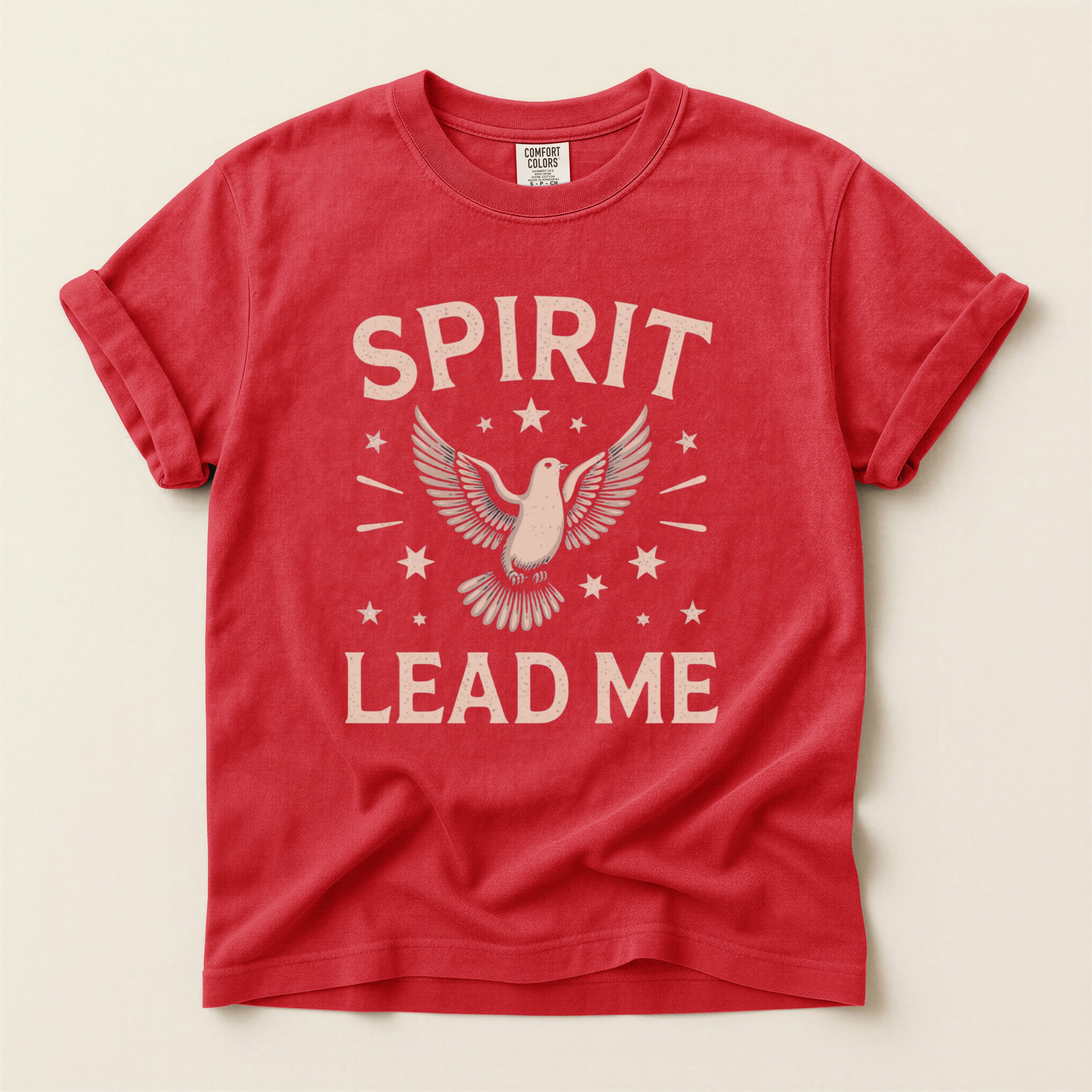 Spirit Lead Me T-Shirt — Comfort Colors 1717 Holy Spirit Dove Christian Tee | Unisex