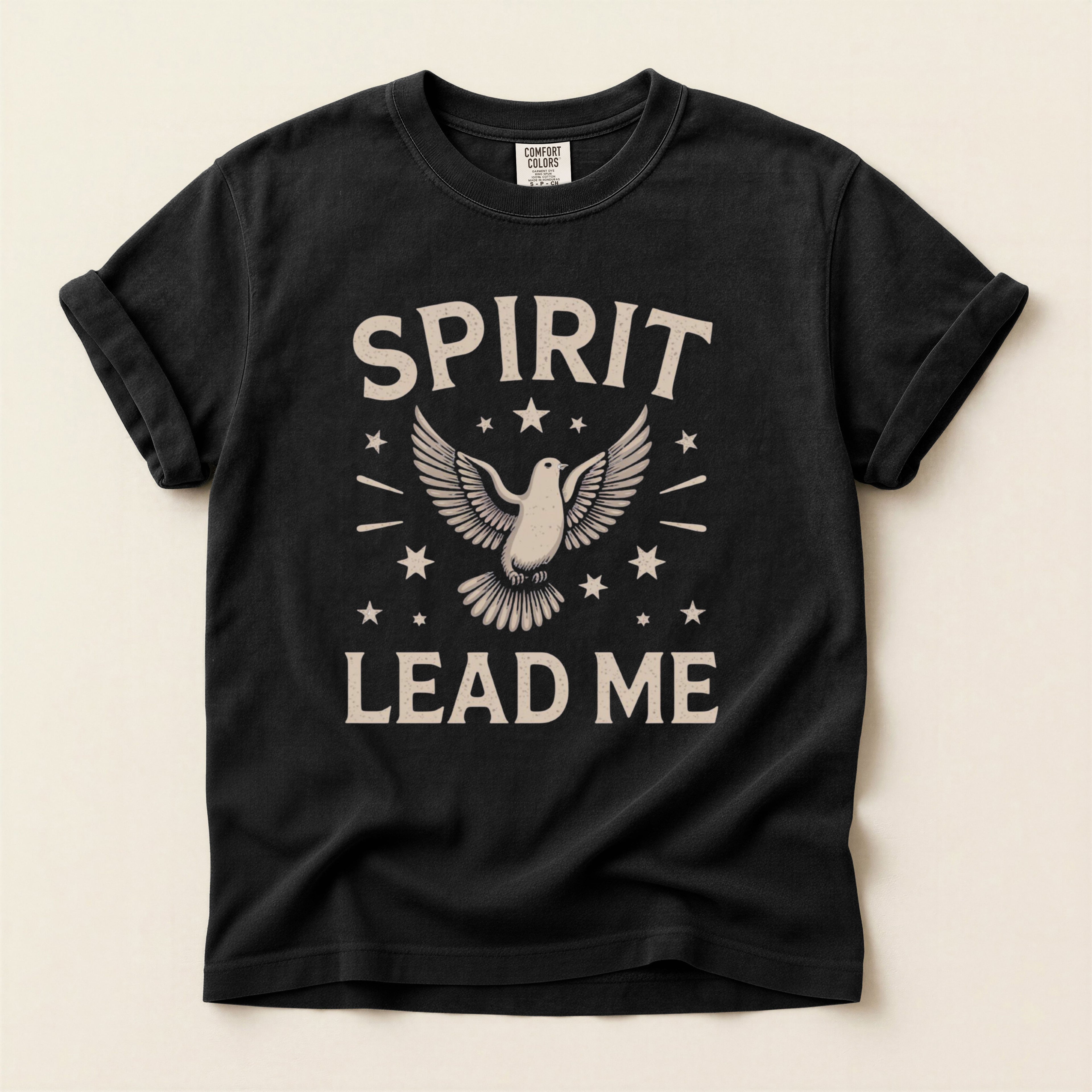 Spirit Lead Me T-Shirt — Comfort Colors 1717 Holy Spirit Dove Christian Tee | Unisex