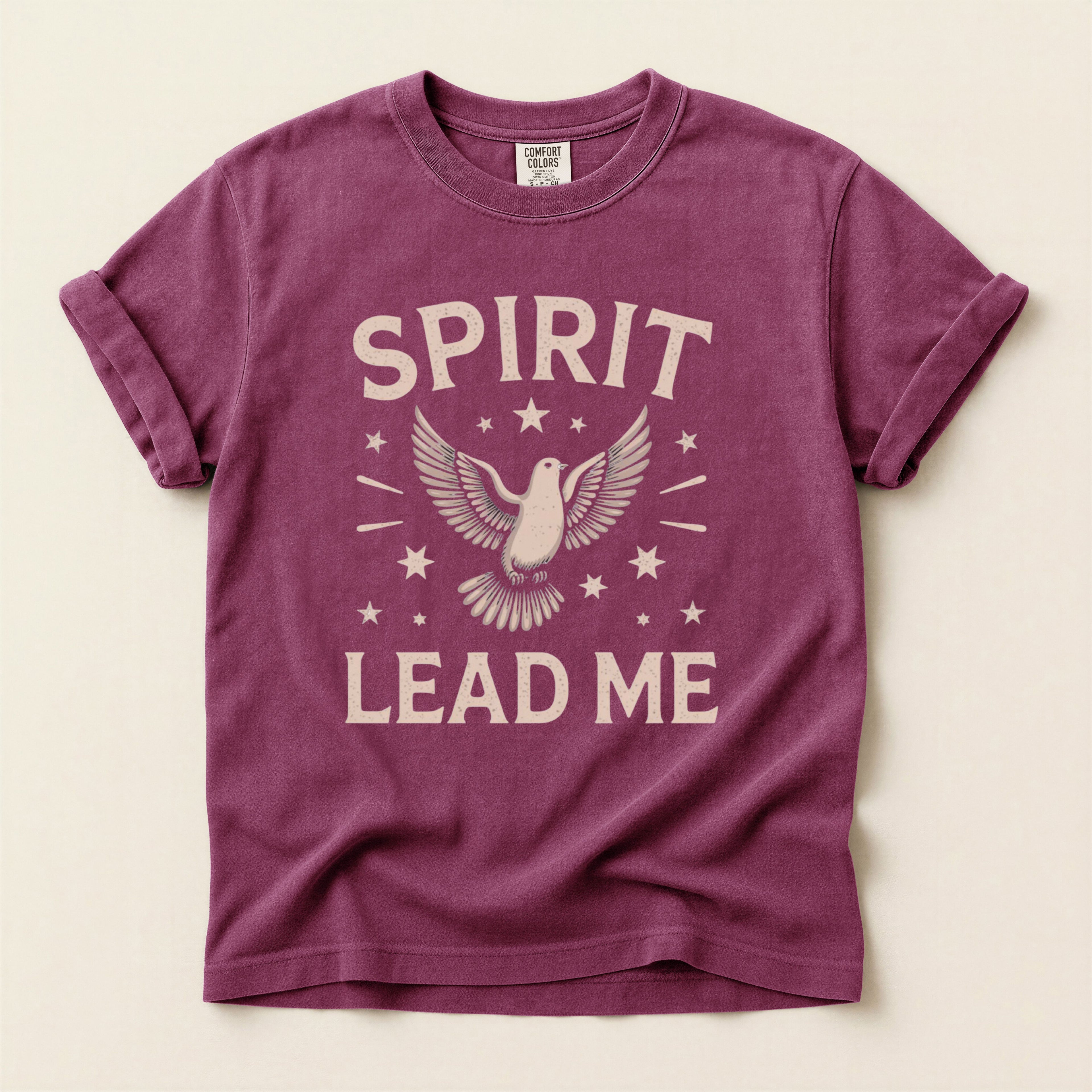 Spirit Lead Me T-Shirt — Comfort Colors 1717 Holy Spirit Dove Christian Tee | Unisex