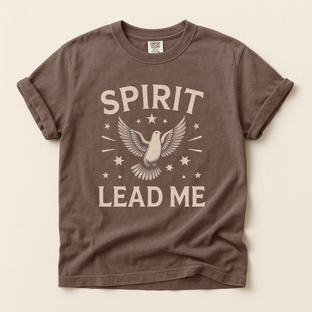 Spirit Lead Me T-Shirt — Comfort Colors 1717 Holy Spirit Dove Christian Tee | Unisex