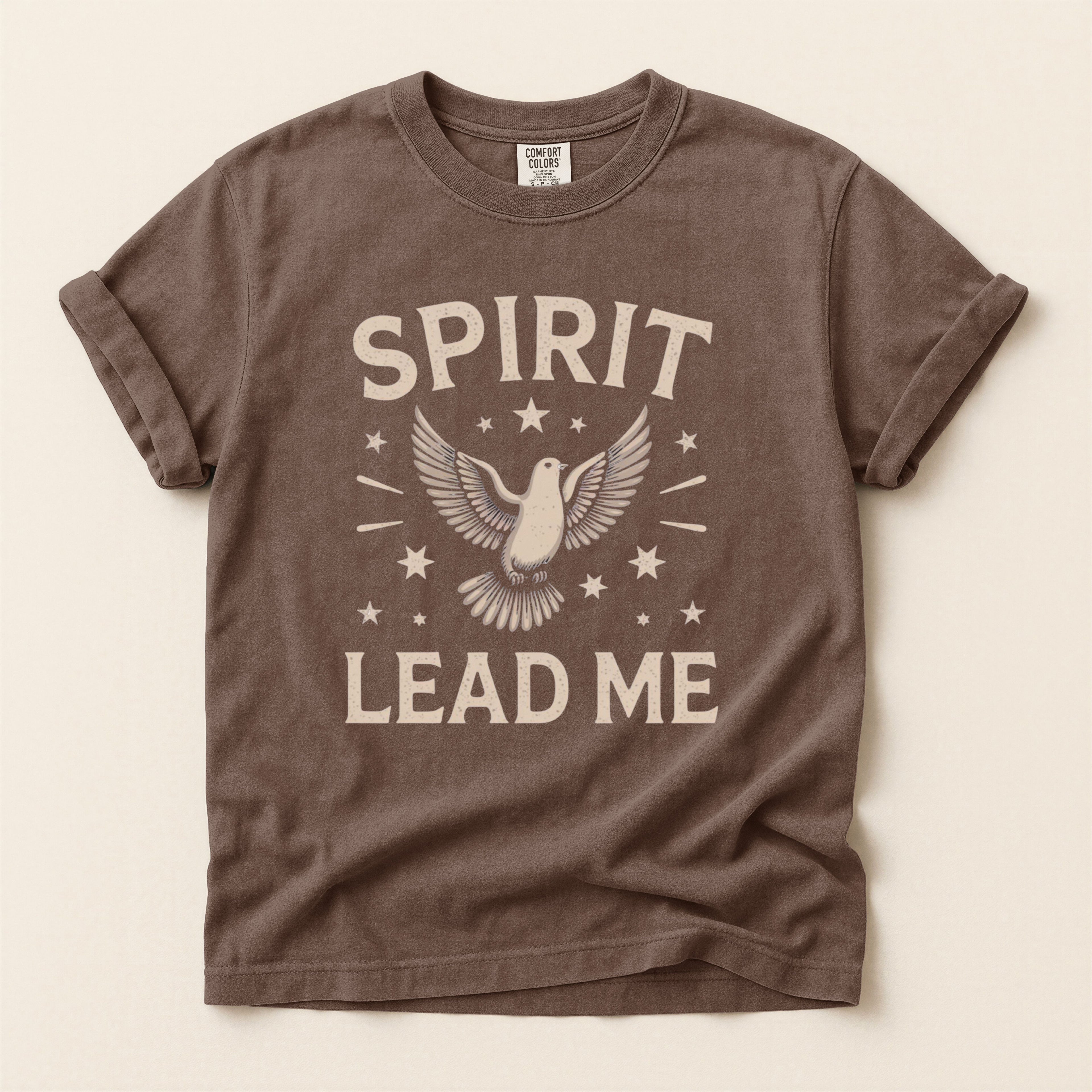 Spirit Lead Me T-Shirt — Comfort Colors 1717 Holy Spirit Dove Christian Tee | Unisex