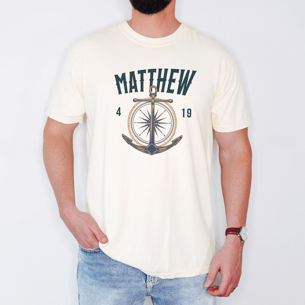 Fishers of Men T-Shirt — Men's Comfort Colors 1717 Nautical Christian Tee | Matthew 4:19