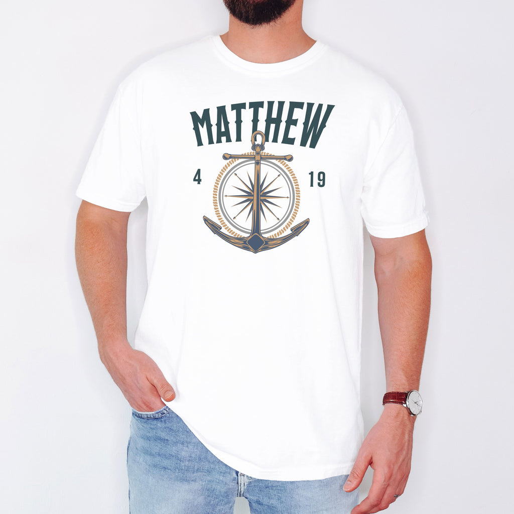 Fishers of Men T-Shirt — Men's Comfort Colors 1717 Nautical Christian Tee | Matthew 4:19