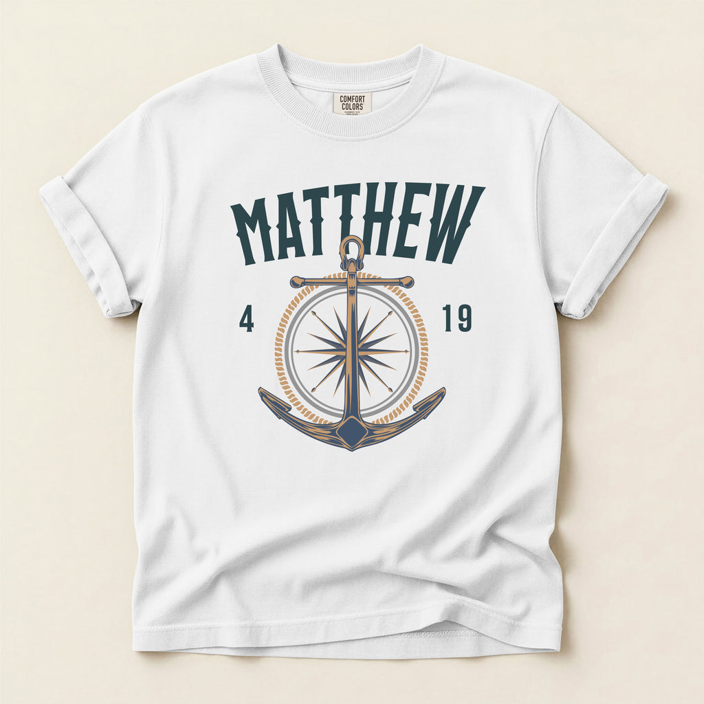 Fishers of Men T-Shirt — Men's Comfort Colors 1717 Nautical Christian Tee | Matthew 4:19