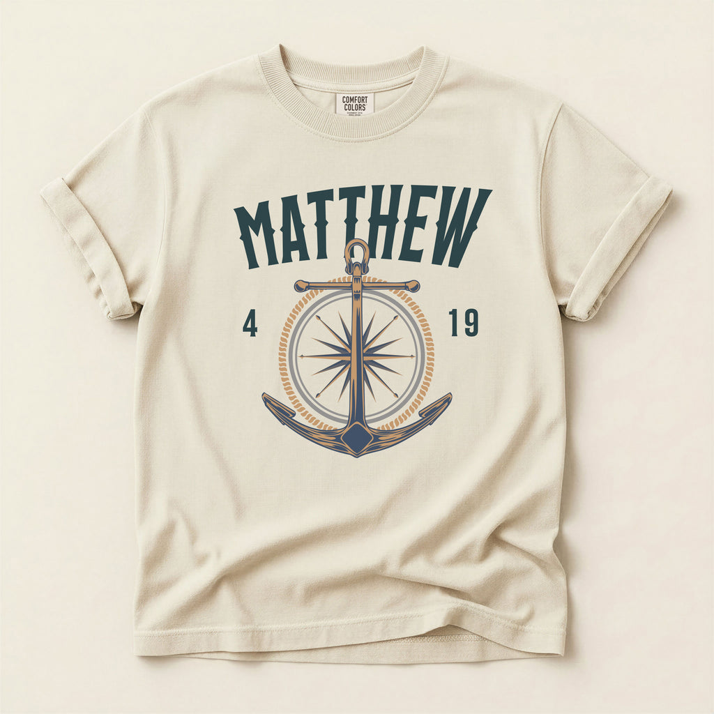 Fishers of Men T-Shirt — Men's Comfort Colors 1717 Nautical Christian Tee | Matthew 4:19