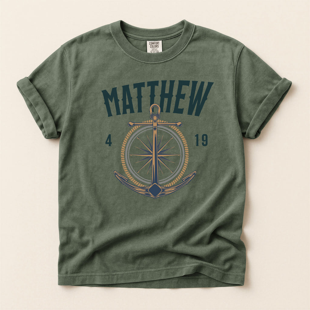 Fishers of Men T-Shirt — Men's Comfort Colors 1717 Nautical Christian Tee | Matthew 4:19